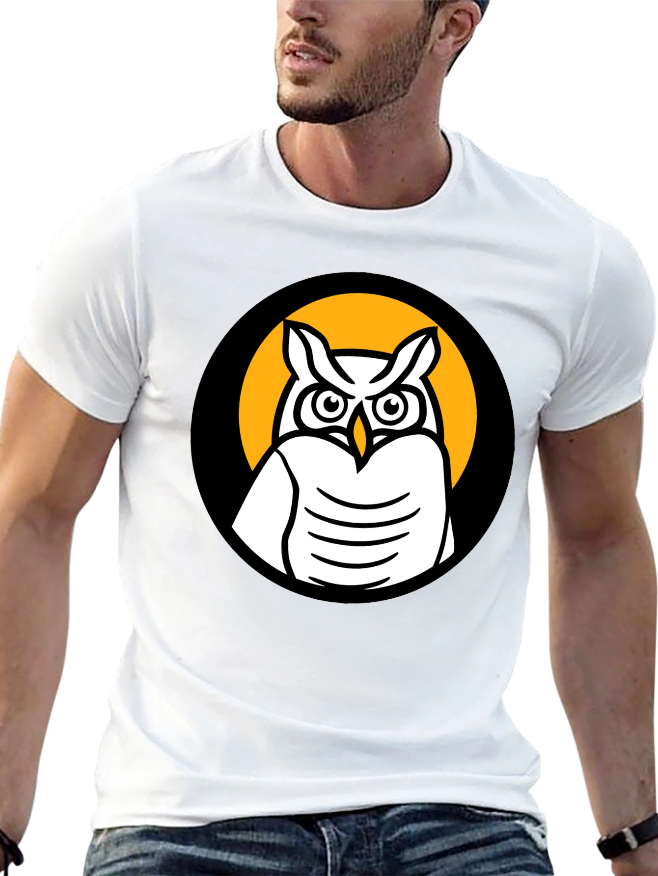 Owl Graphic Black T-Shirt - Menswear