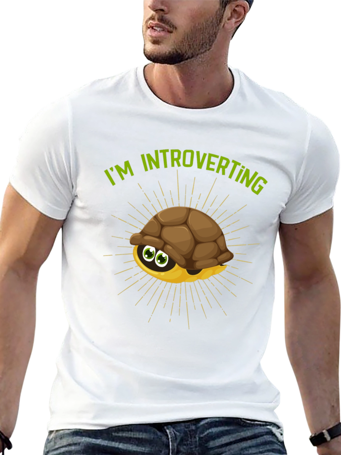 Introverting Turtle Graphic Tee - Black