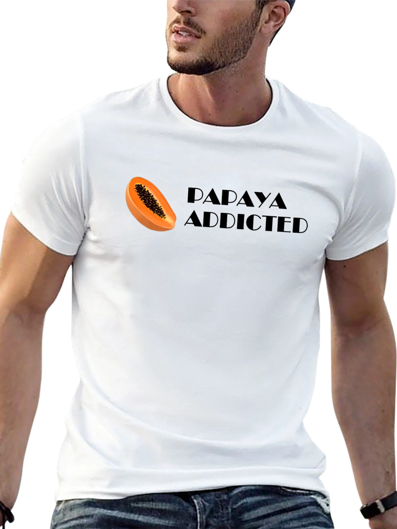 Papaya Addicted Graphic Tee - Fruit Lovers T-Shirt