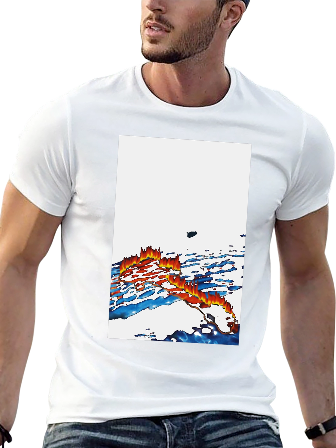 Fiery Flow Graphic Tee - Soft Cotton Comfort