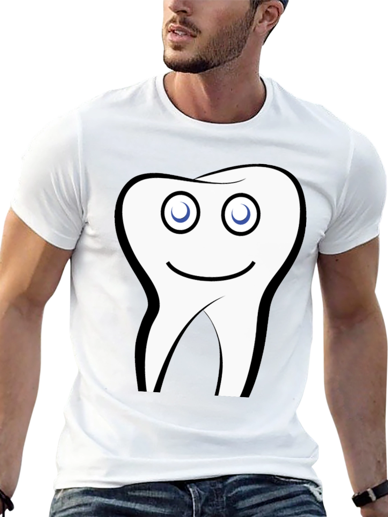 Funny Tooth Graphic Black T-Shirt