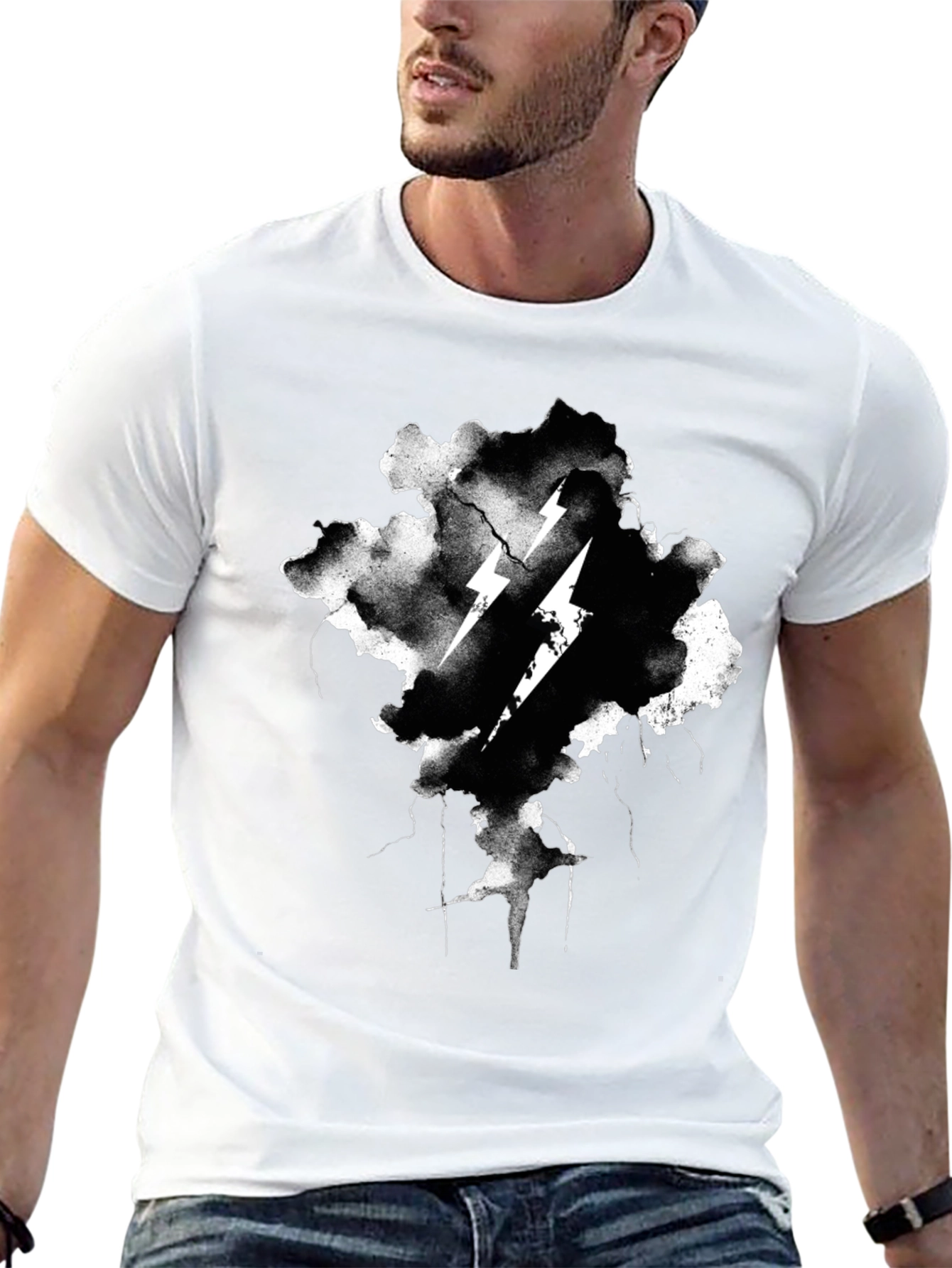 Thunderbolt Graphic Black T-Shirt