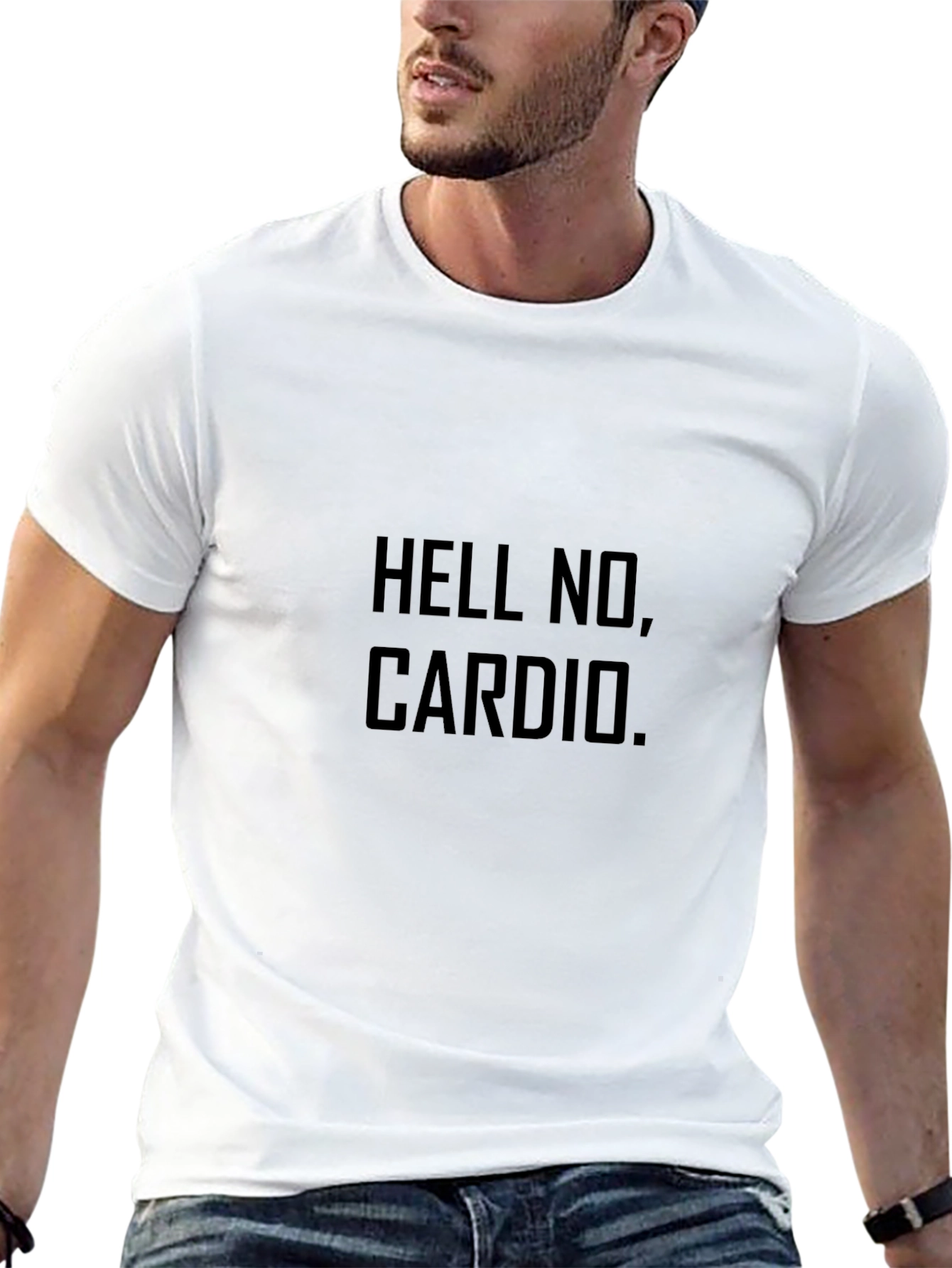 Hell No Cardio Black Graphic Tee Shirt