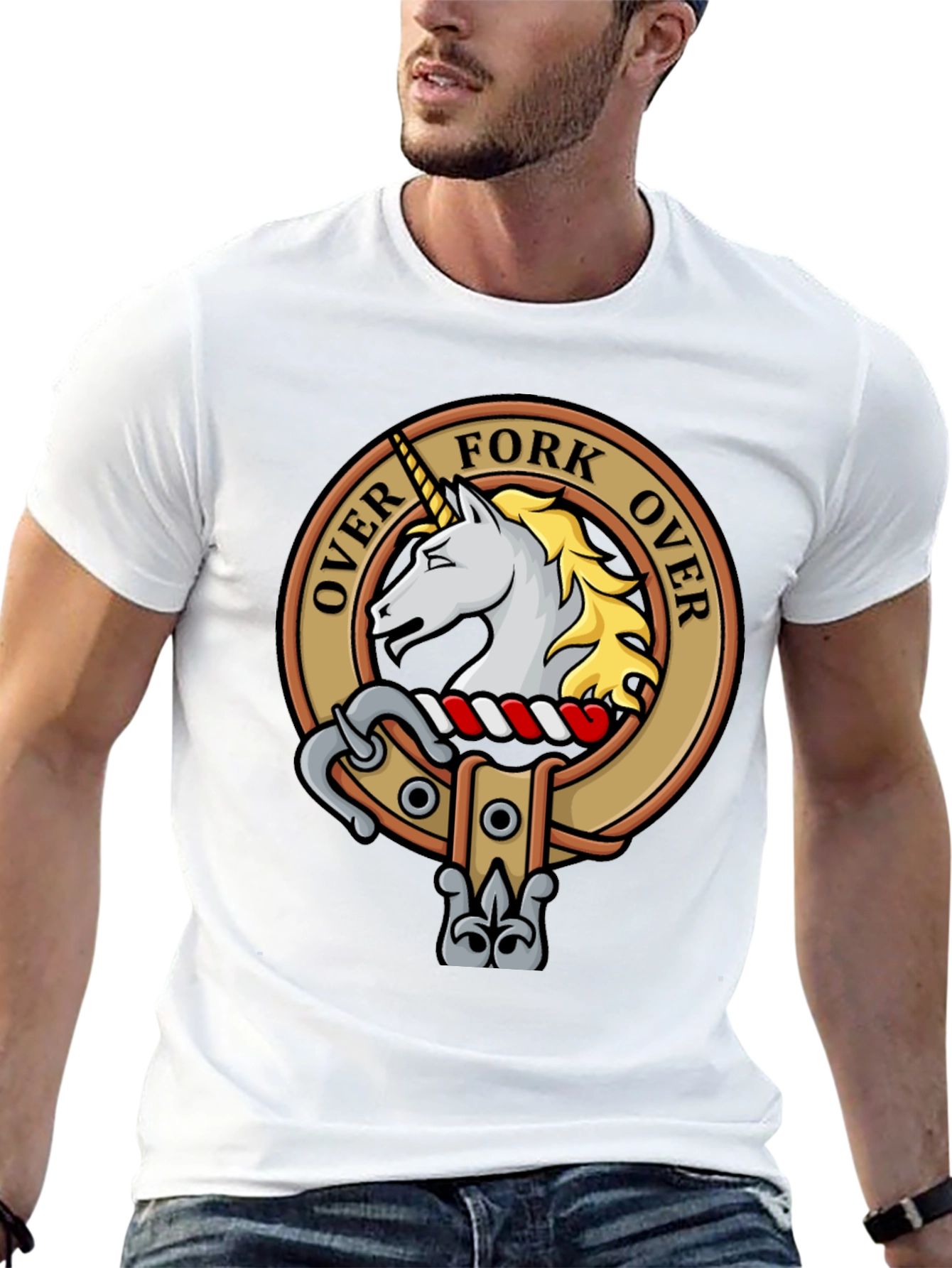 Over Fork Over T-Shirt Scottish Clan Crest