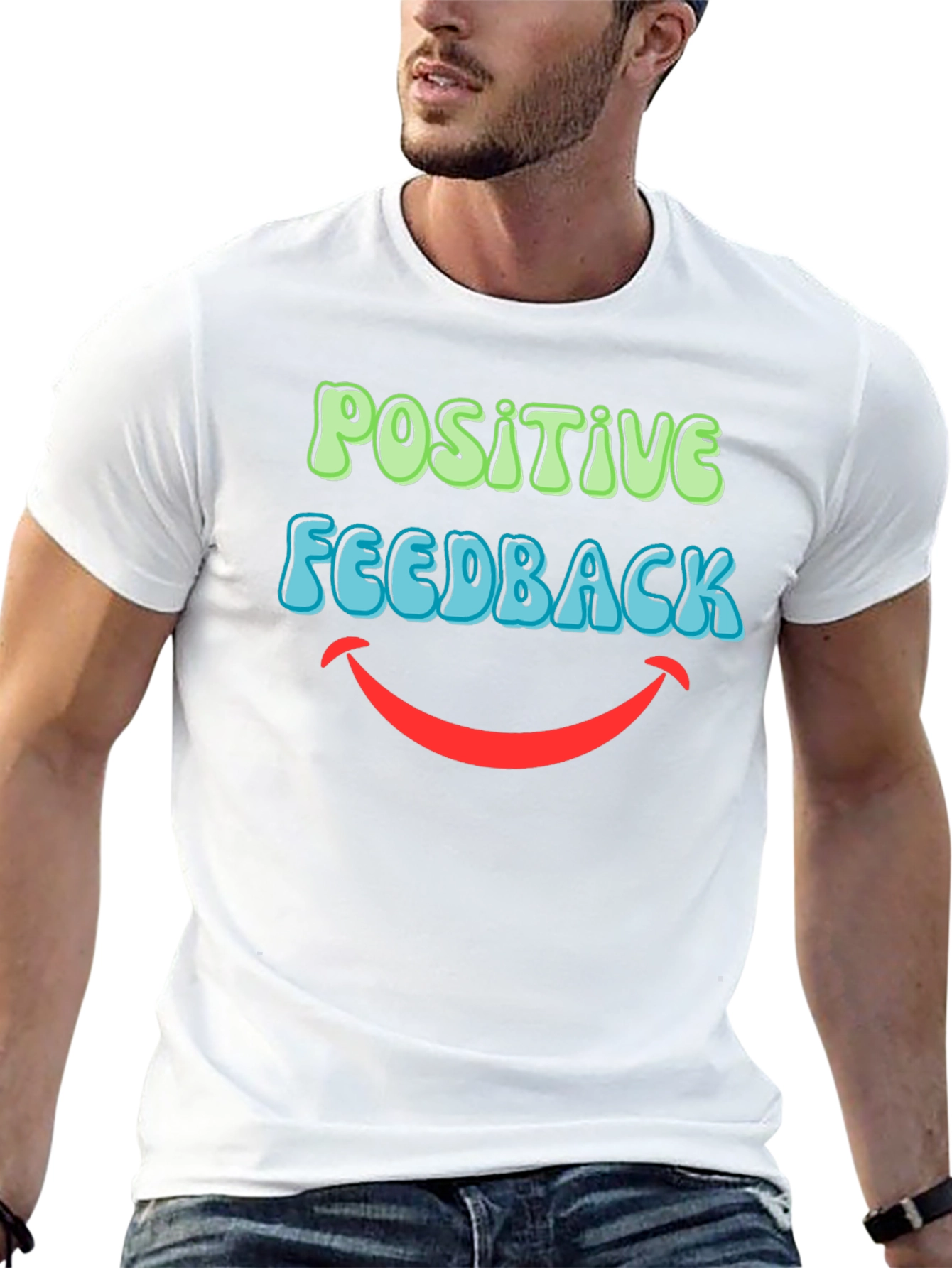 Positive Feedback Graphic T-Shirt - Black