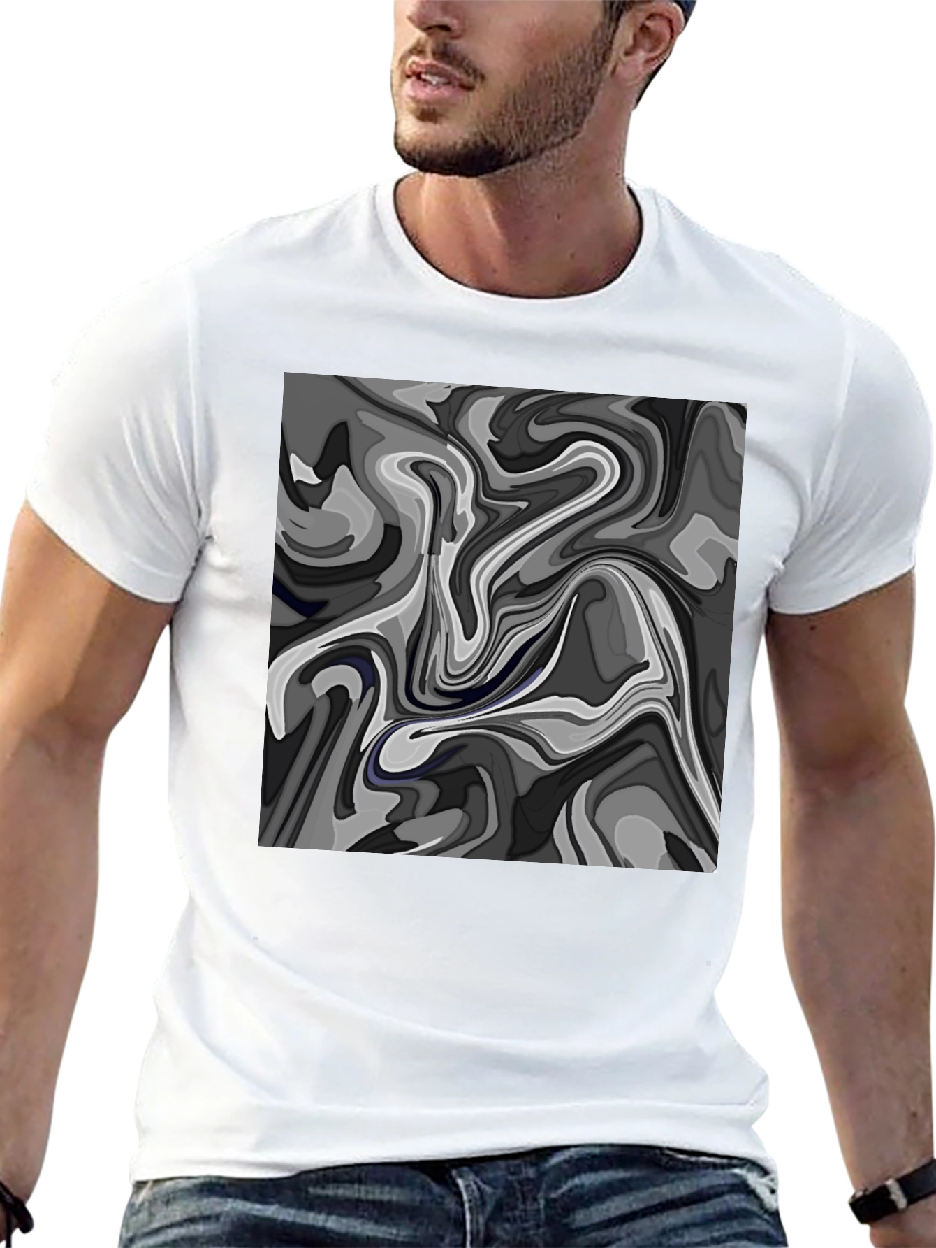 Abstract Swirl Graphic T-Shirt