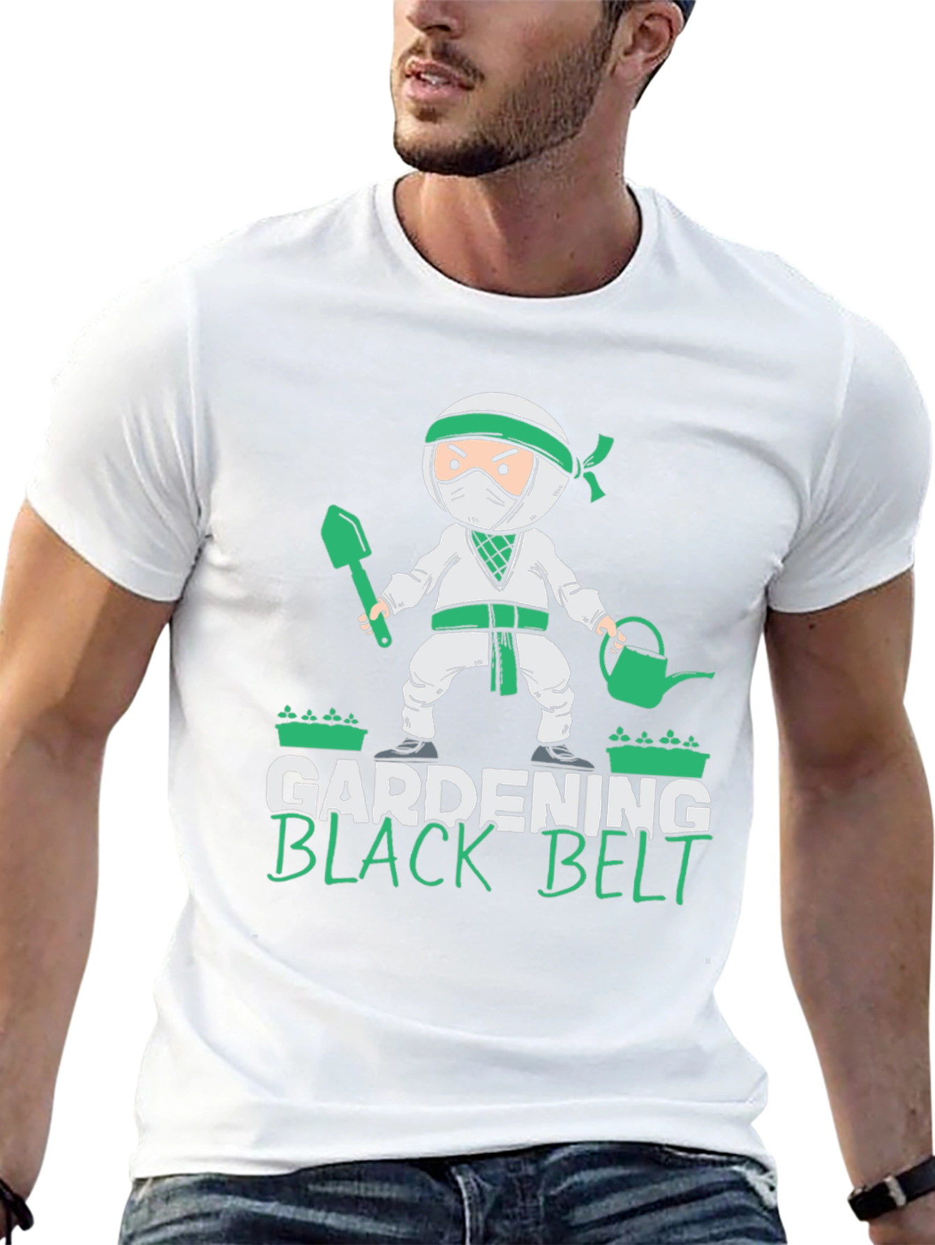 Gardening Black Belt T-Shirt - Ninja Gardener