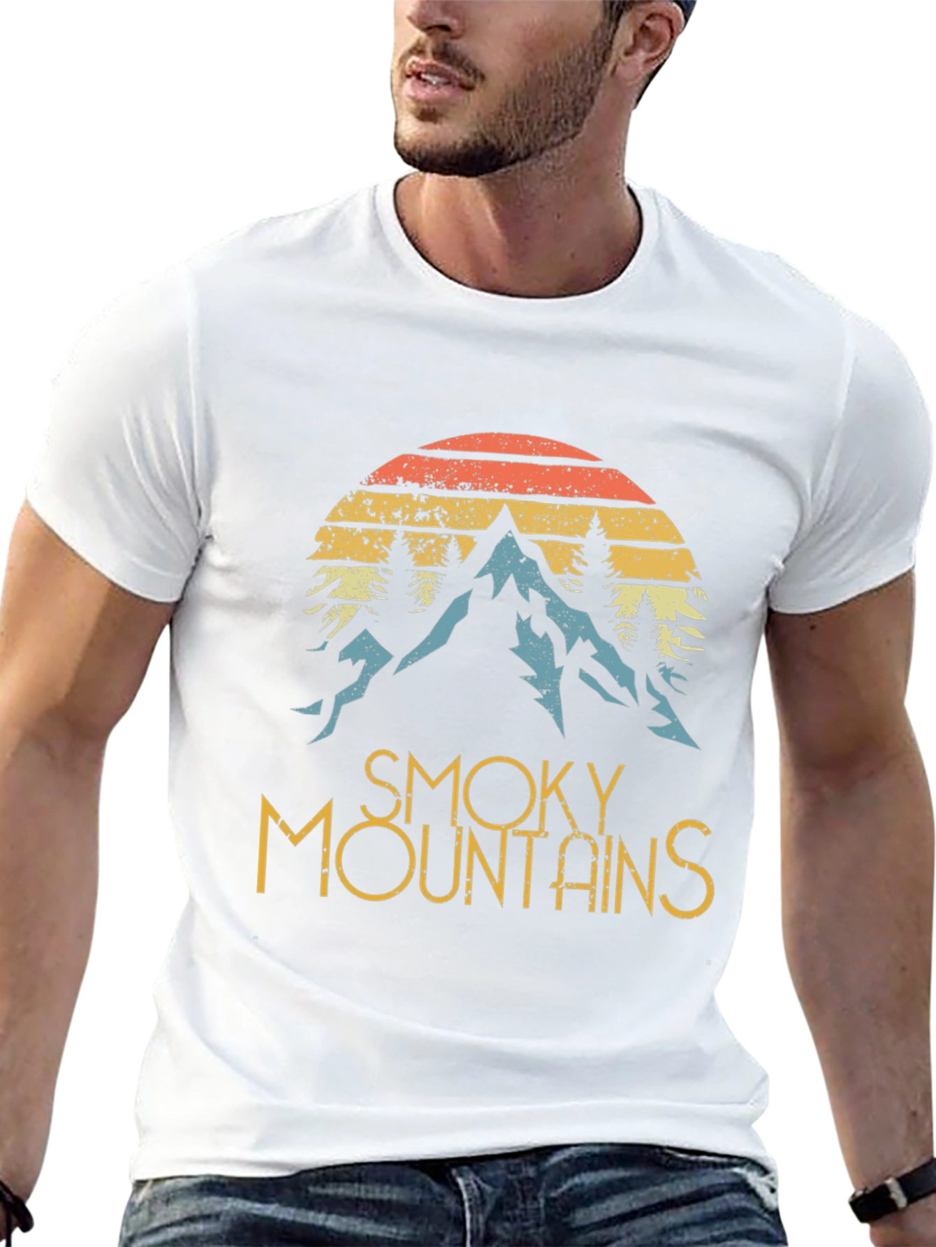 Smoky Mountains Graphic Tee - Retro Style