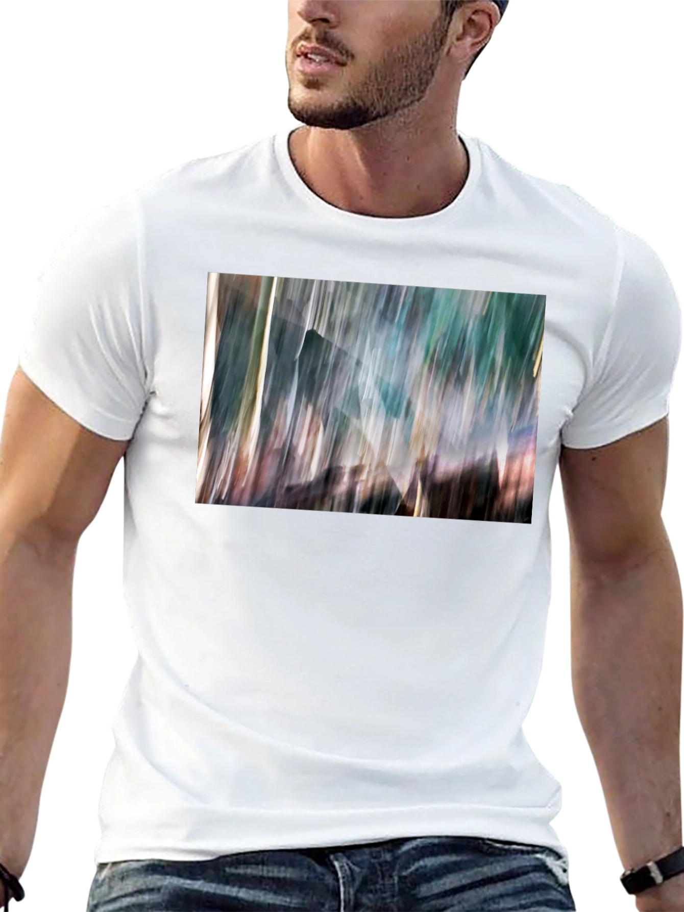 Abstract Print Black T-Shirt