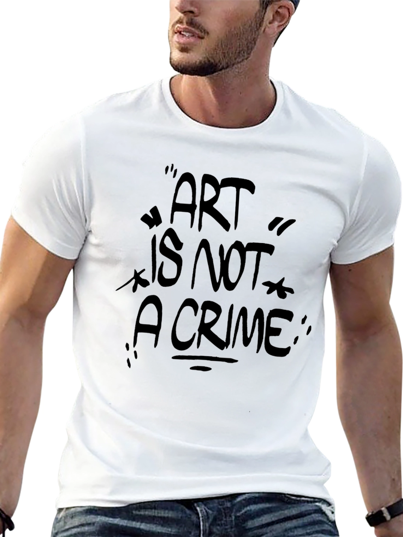 Art Is Not A Crime Black Graphic Tee Shirt