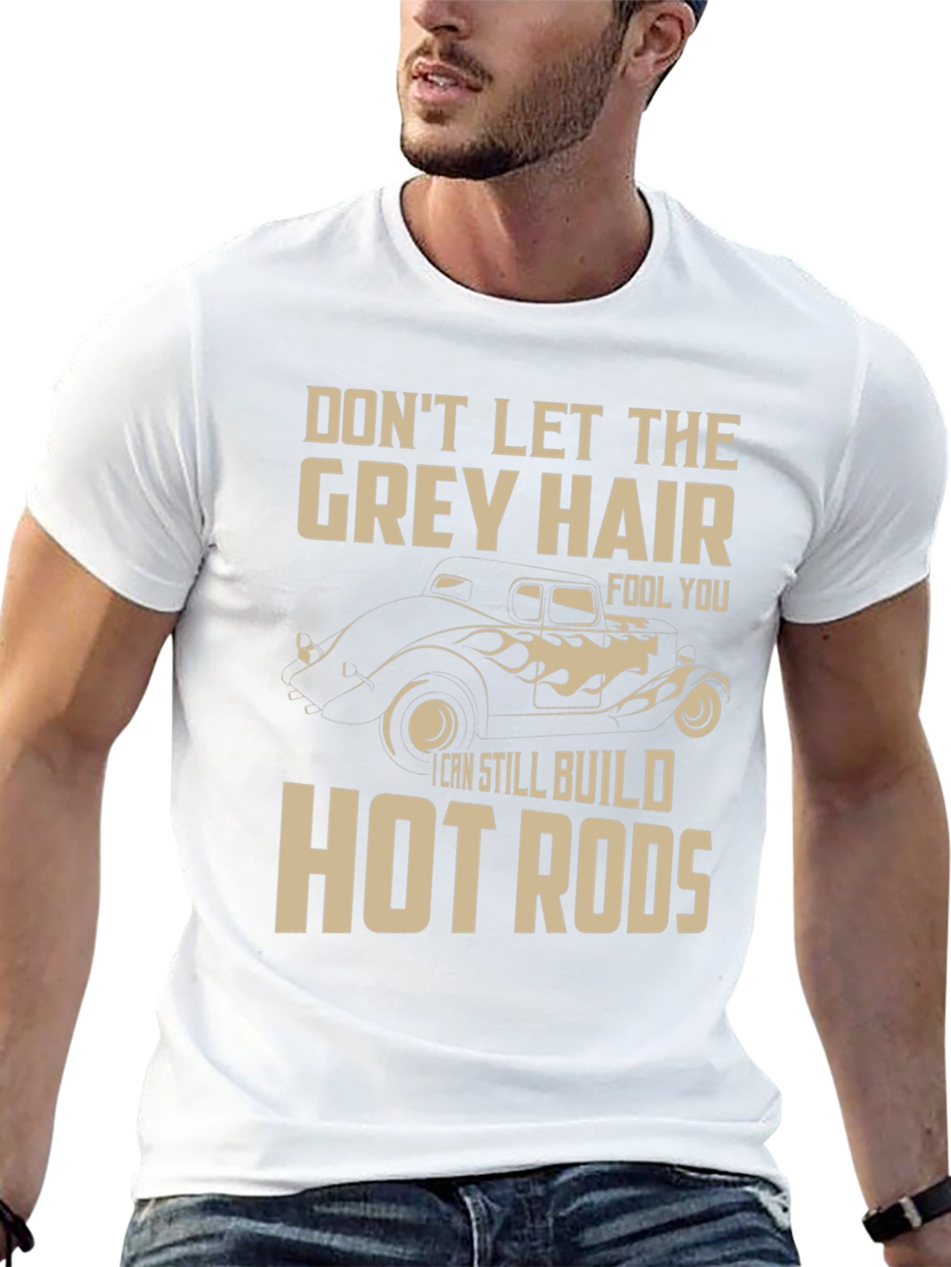 Grey Hair Hot Rods T-Shirt - Car Lover Tee