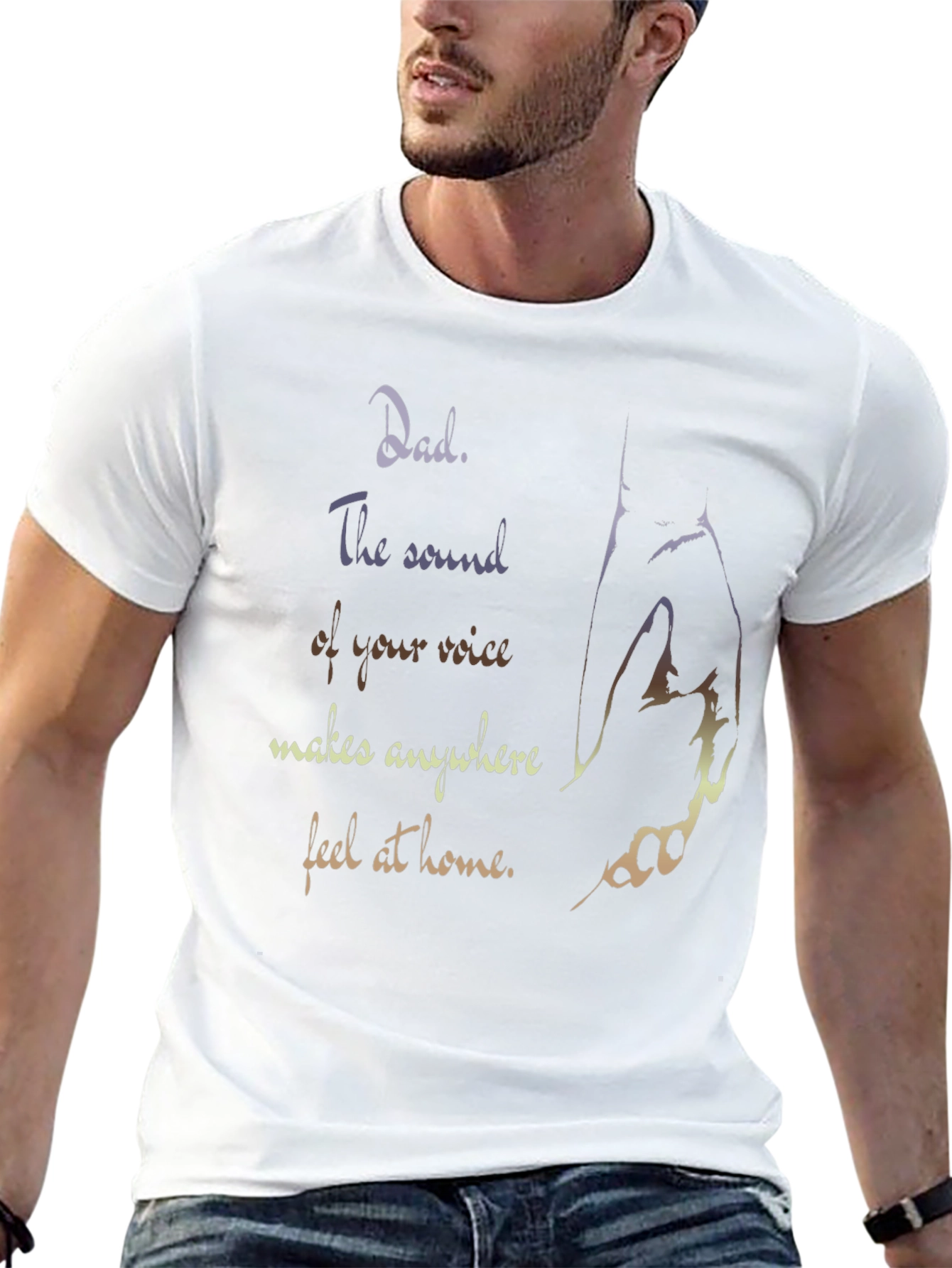 Dad Sentimental Graphic Print Black T-Shirt