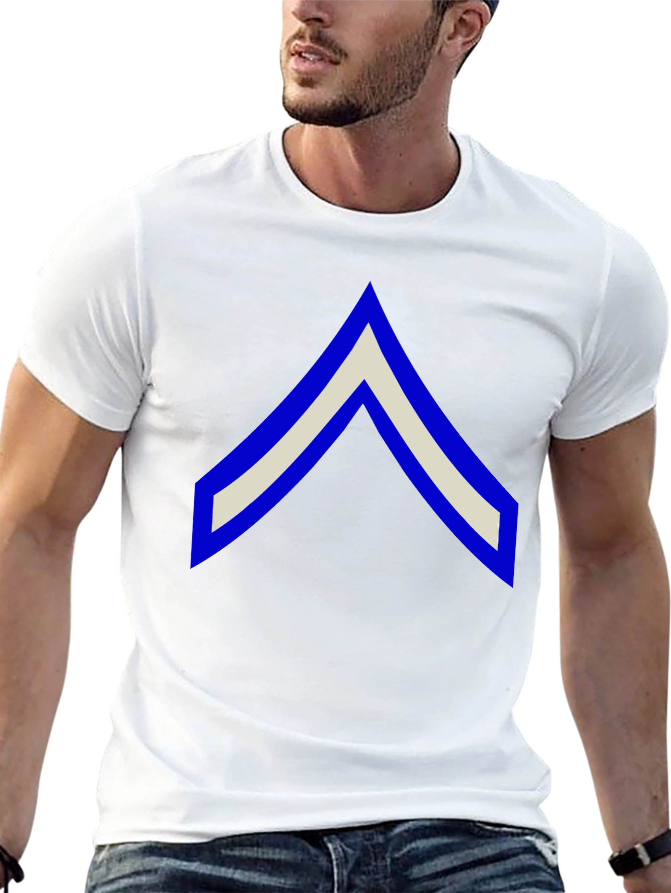 Chevron Graphic Tee - Black Cotton Casual Shirt