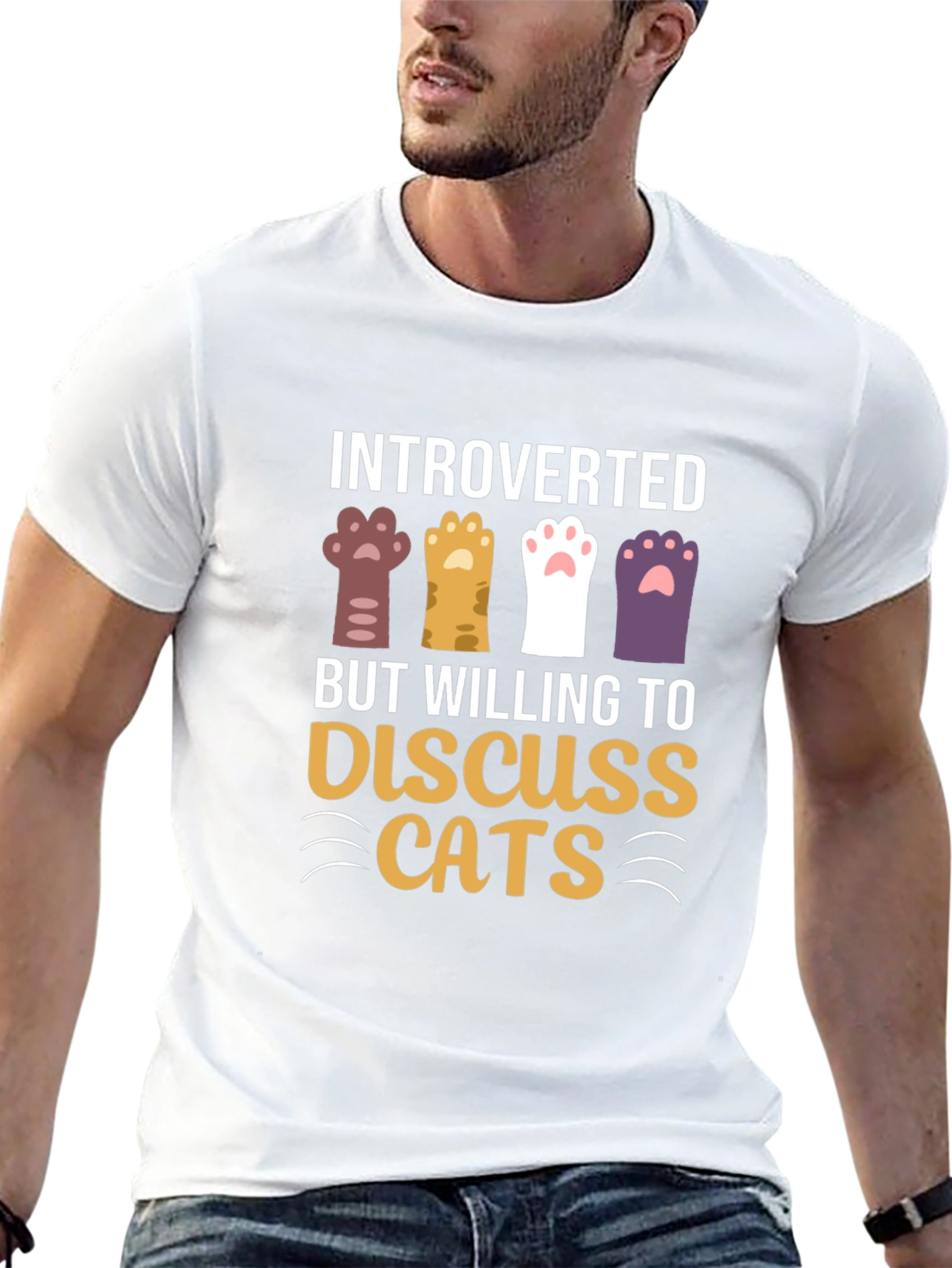 Introverted But Willing to Discuss Cats T-Shirt