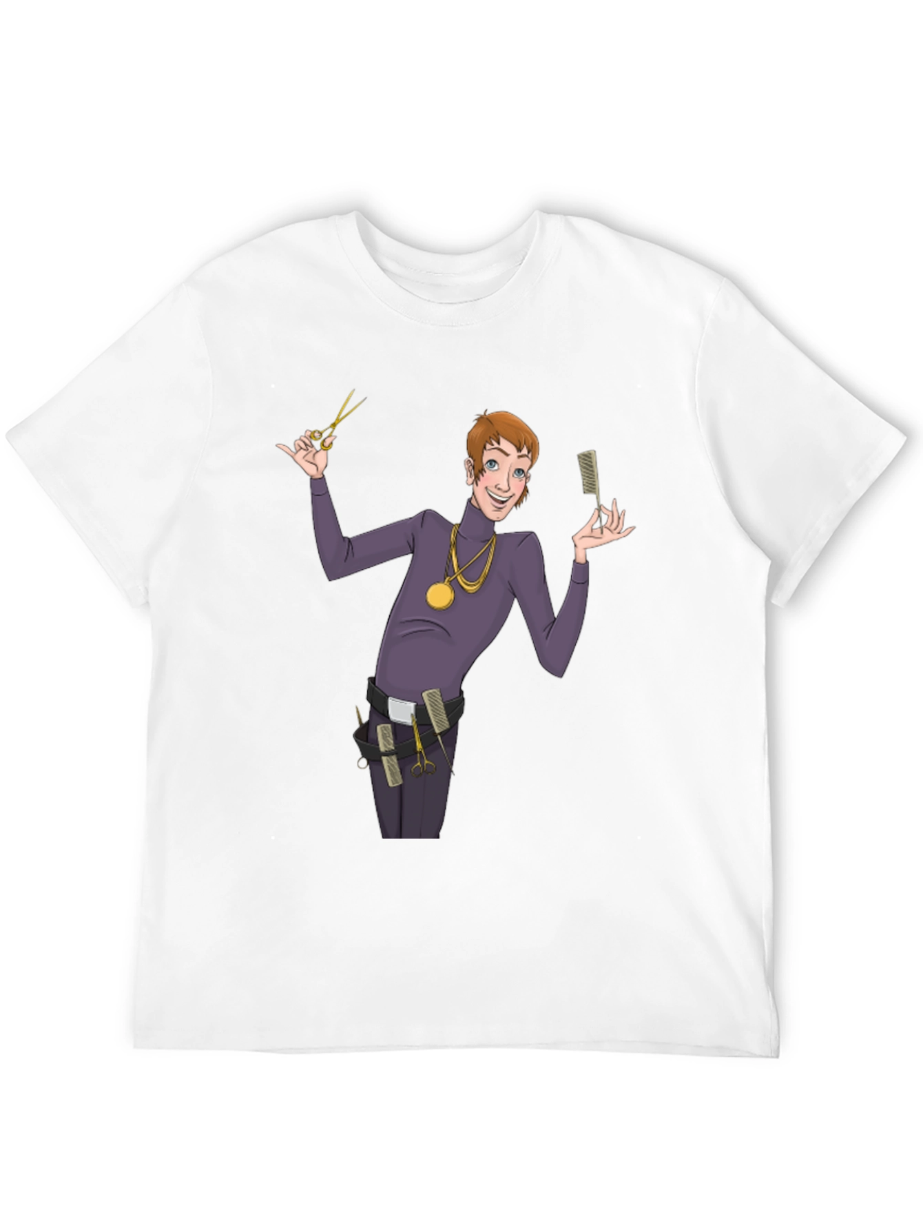 Barber Cartoon Graphic T-Shirt