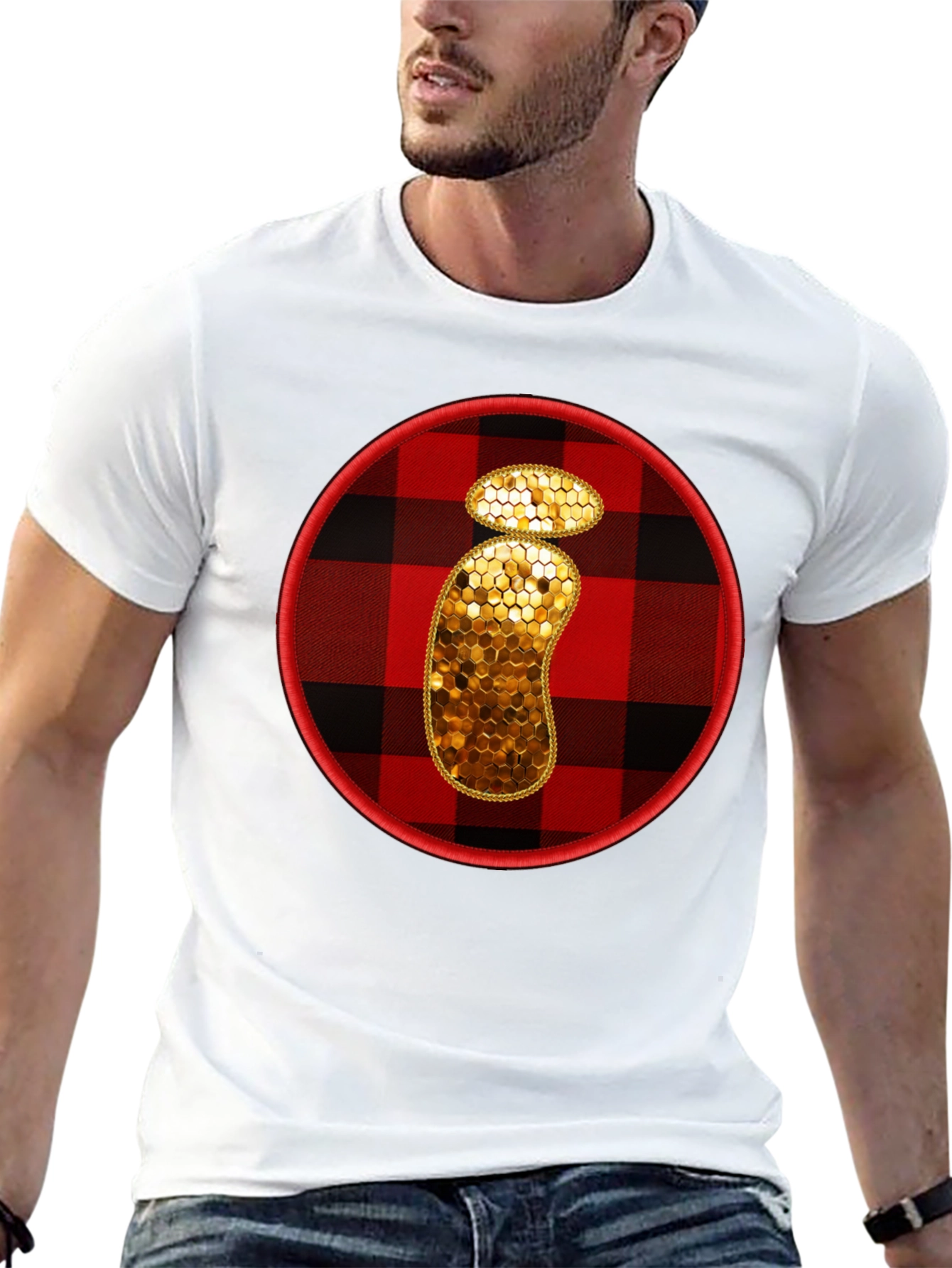 Plaid Letter i Graphic Tee