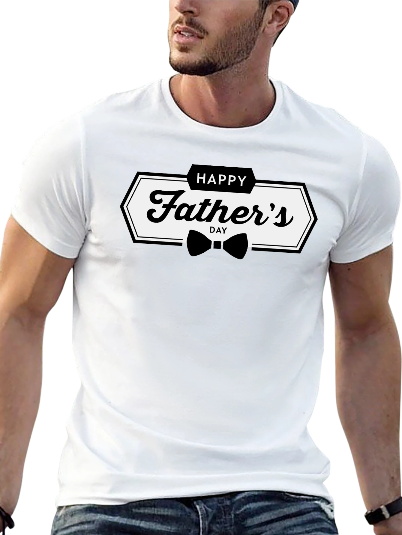 Happy Fathers Day Graphic Tee - Black