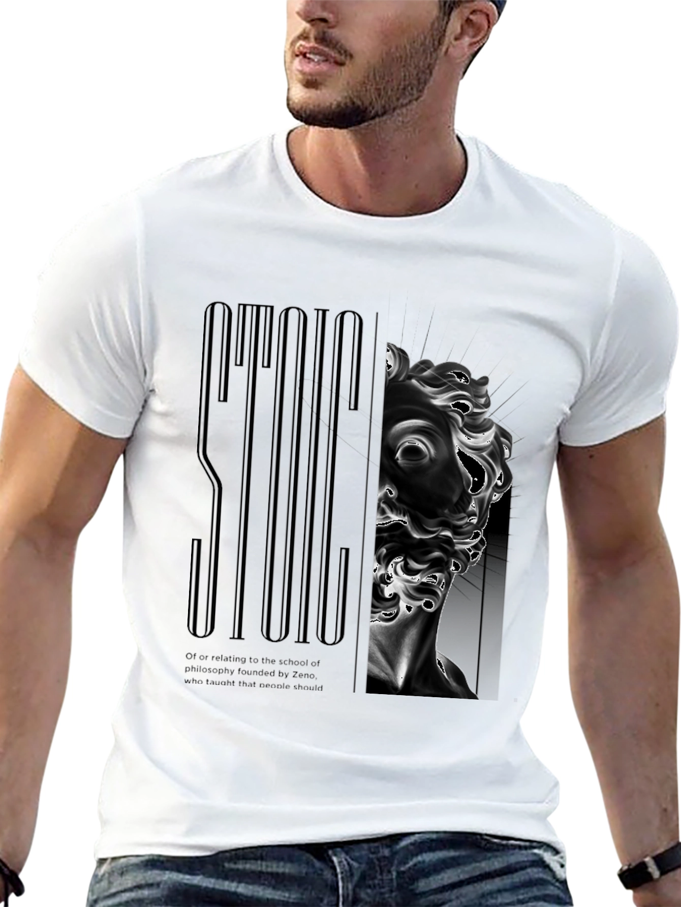 Stoic Philosophy Graphic Print T-Shirt