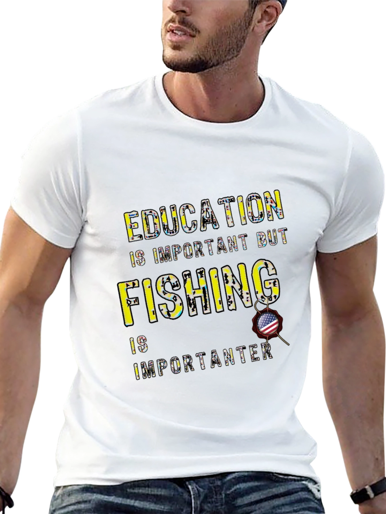 Funny Fishing T-Shirt - Education vs. Fishing