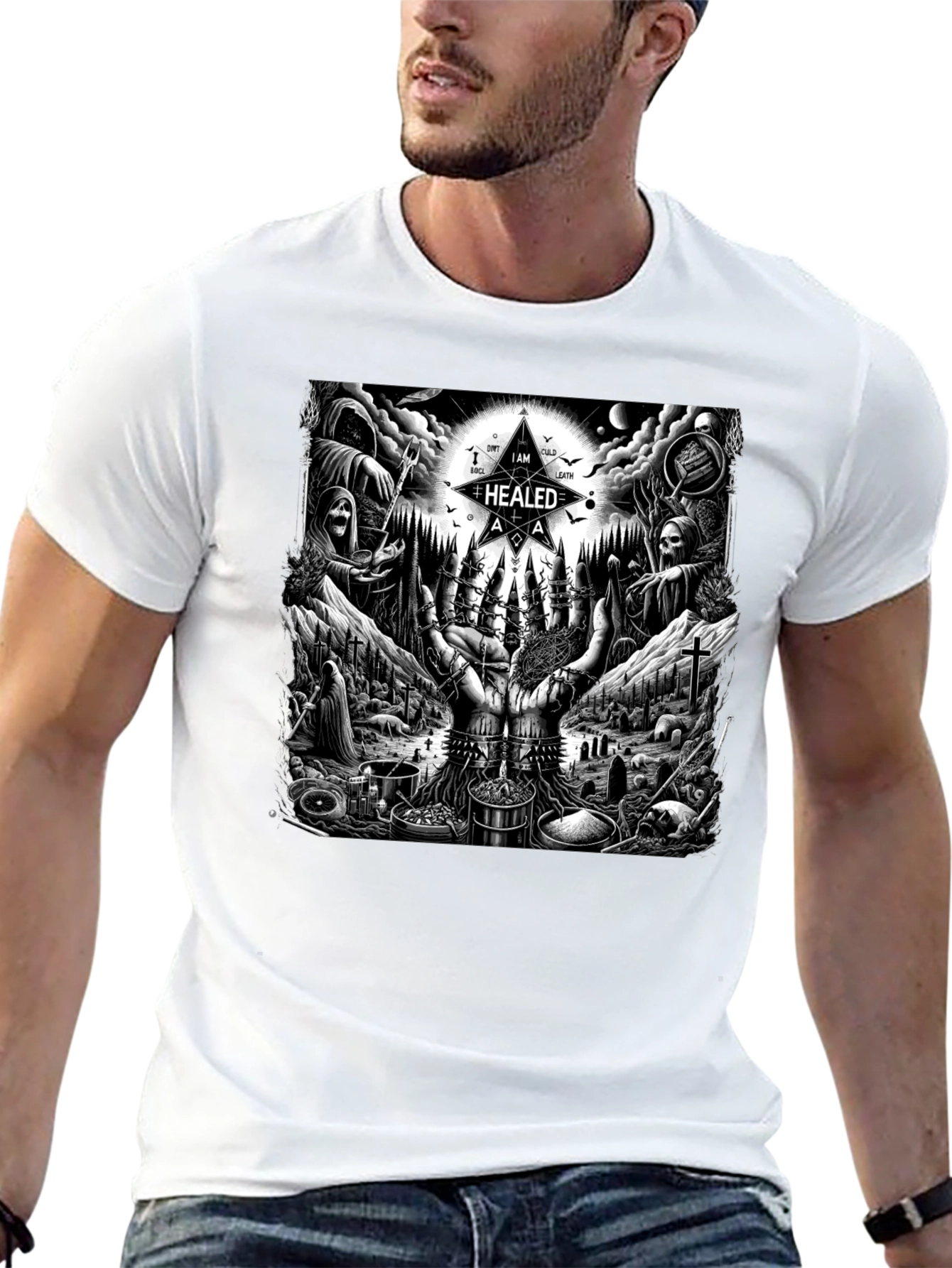 Occult Ritual Graphic T-Shirt - Dark Aesthetic Tee