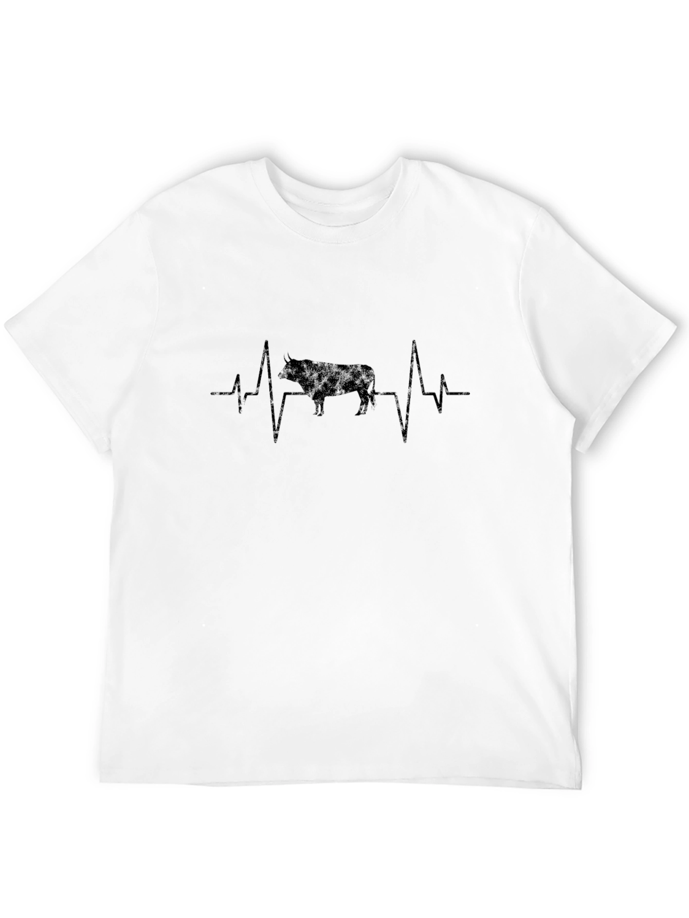 Highland Cow Heartbeat T-Shirt - Black