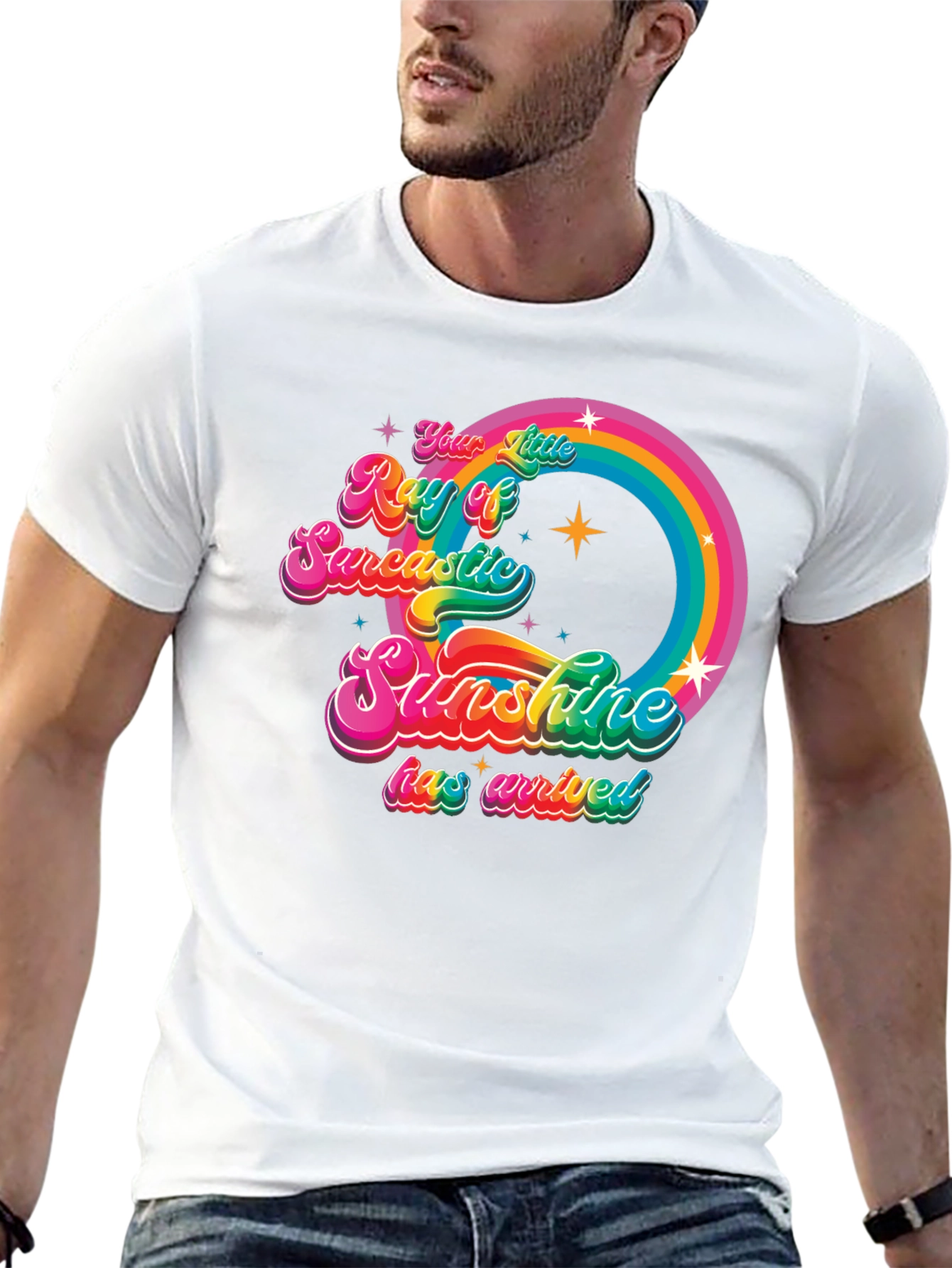 Sarcastic Sunshine Rainbow Graphic Tee