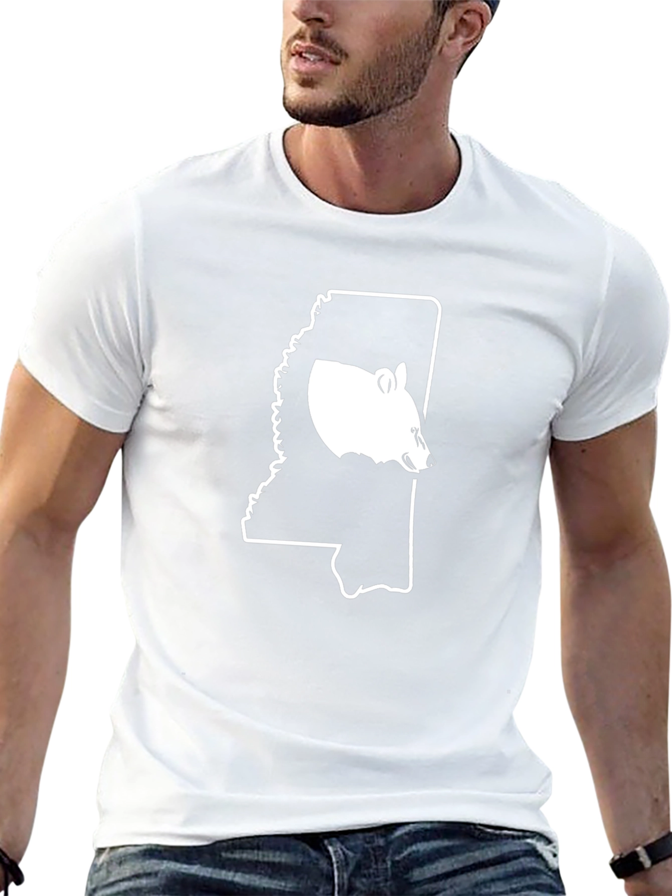 Mississippi Bear Tee - Black Cotton Blend