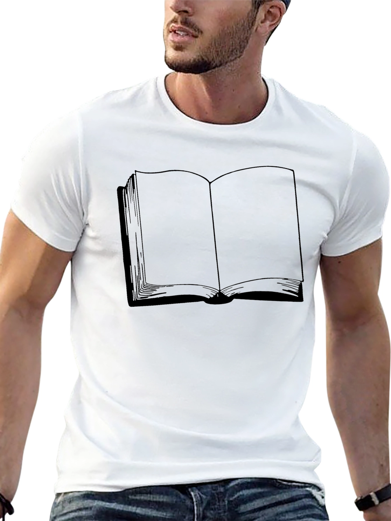 Black Open Book Graphic T-Shirt - Reader Tee