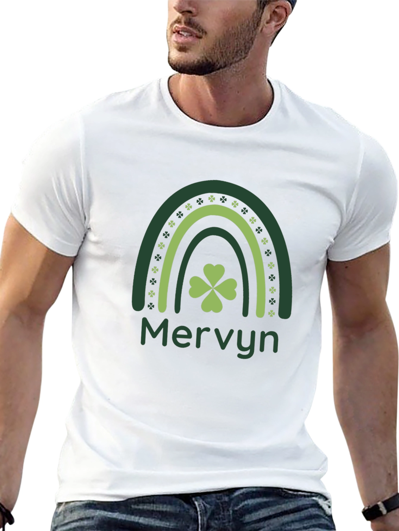 St. Patricks Day Shamrock Rainbow Personalized T-Shirt