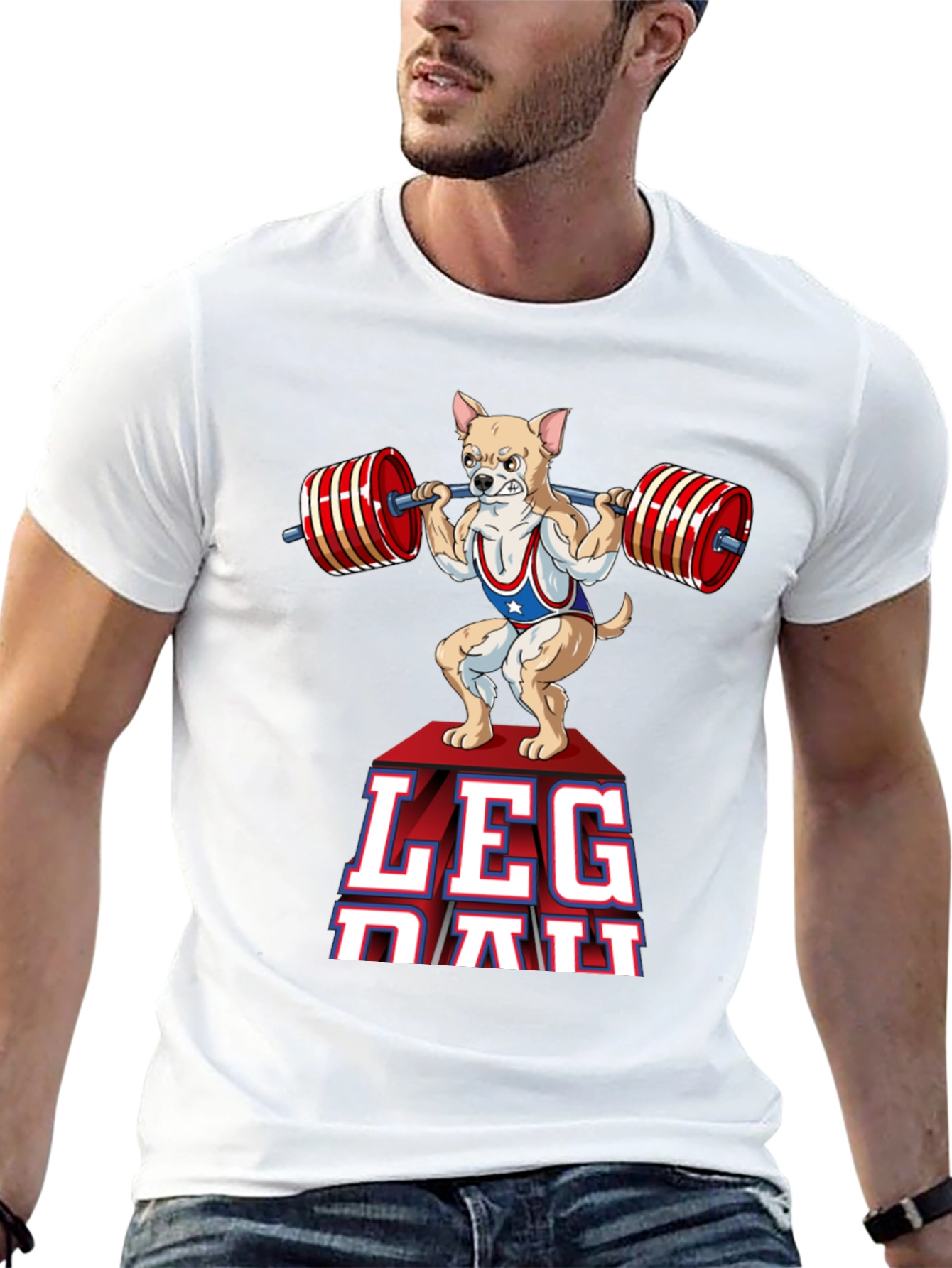 Leg Day Dog T-Shirt Gym Workout Apparel