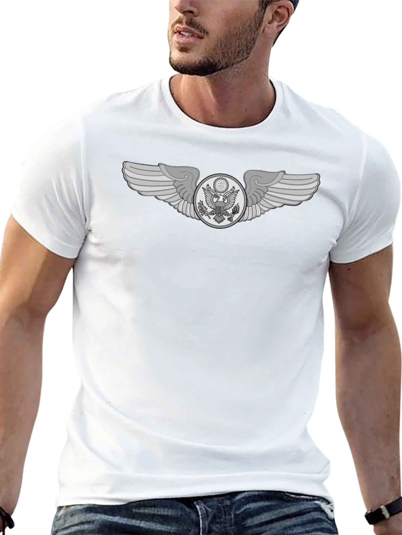 Golfing Eagle Wing Black Tee