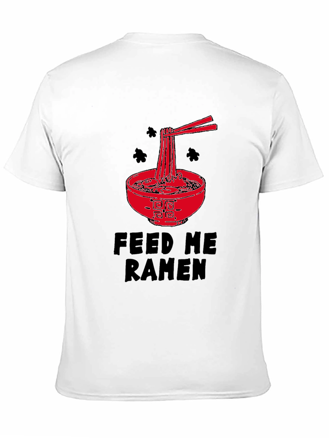Feed Me Ramen Graphic Tee - Black Cotton T-Shirt