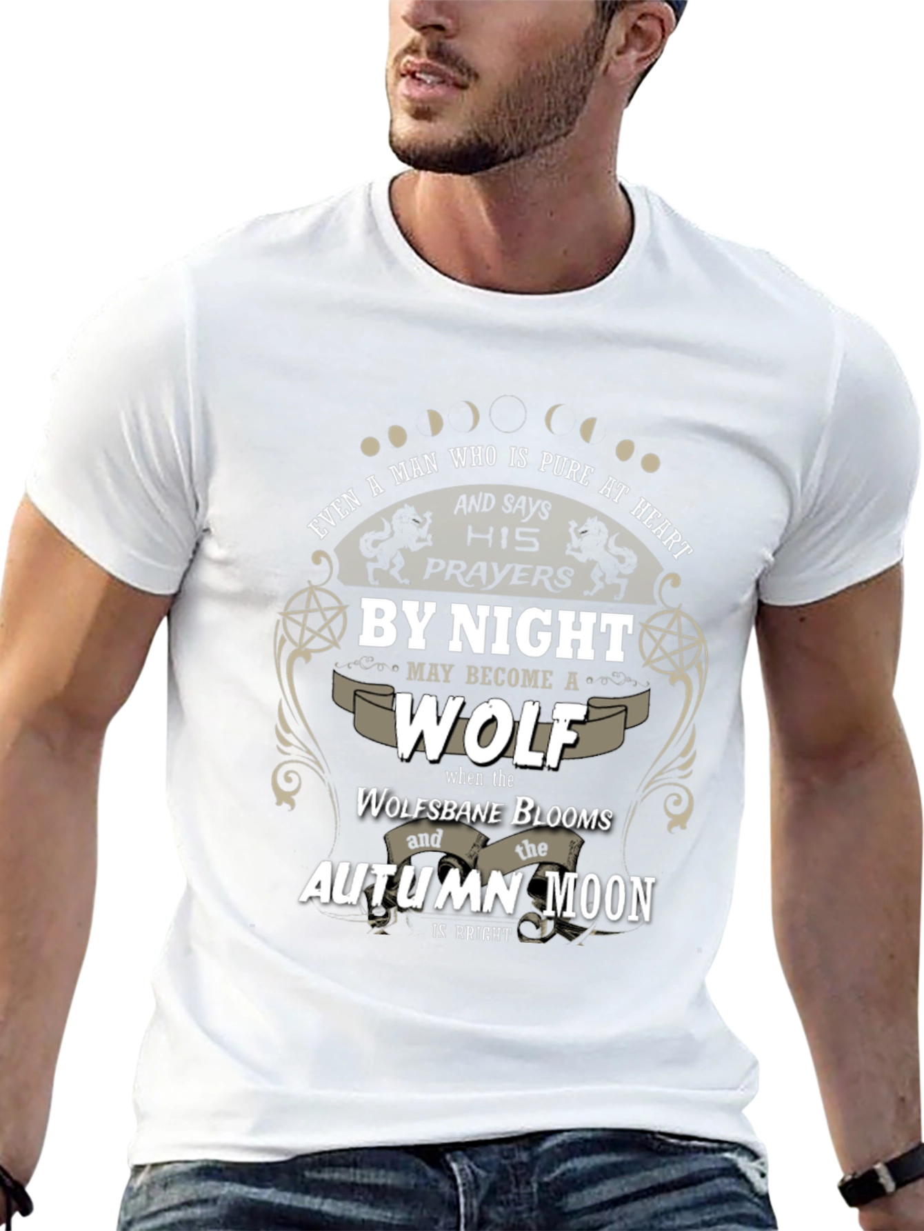Pure Heart Wolf T-Shirt - Autumn Moon Design