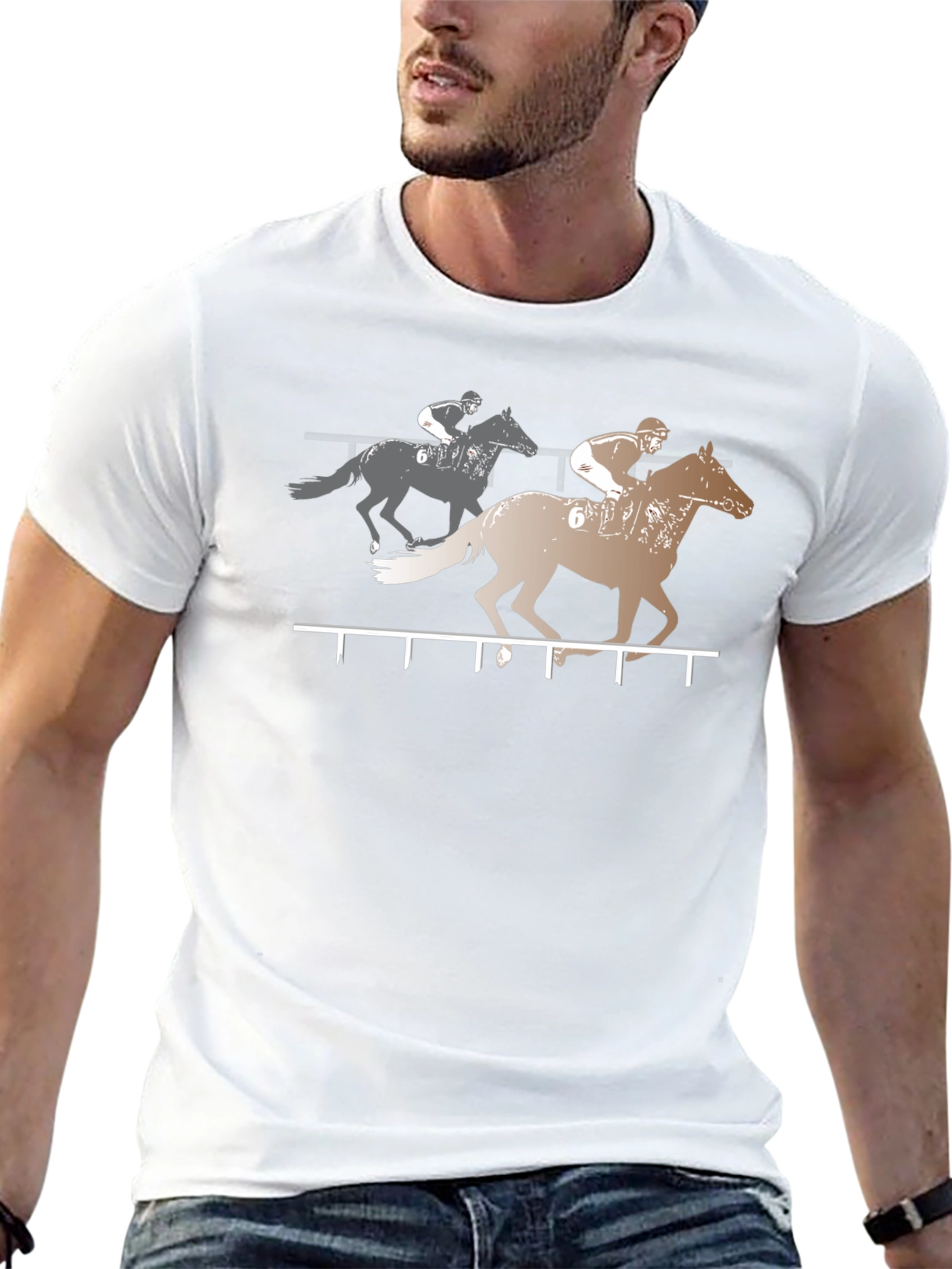 Horse Racing Graphic Tee - Black