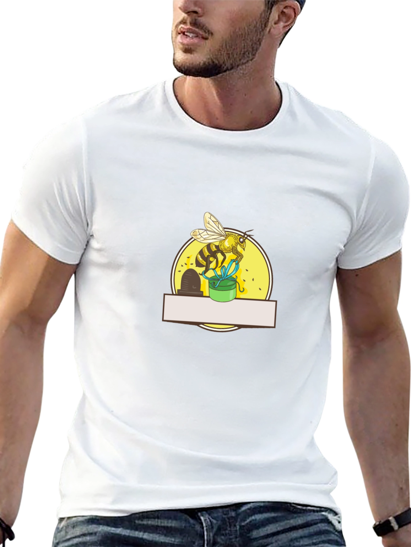 Bee Graphic Tee - Black Cotton Blend