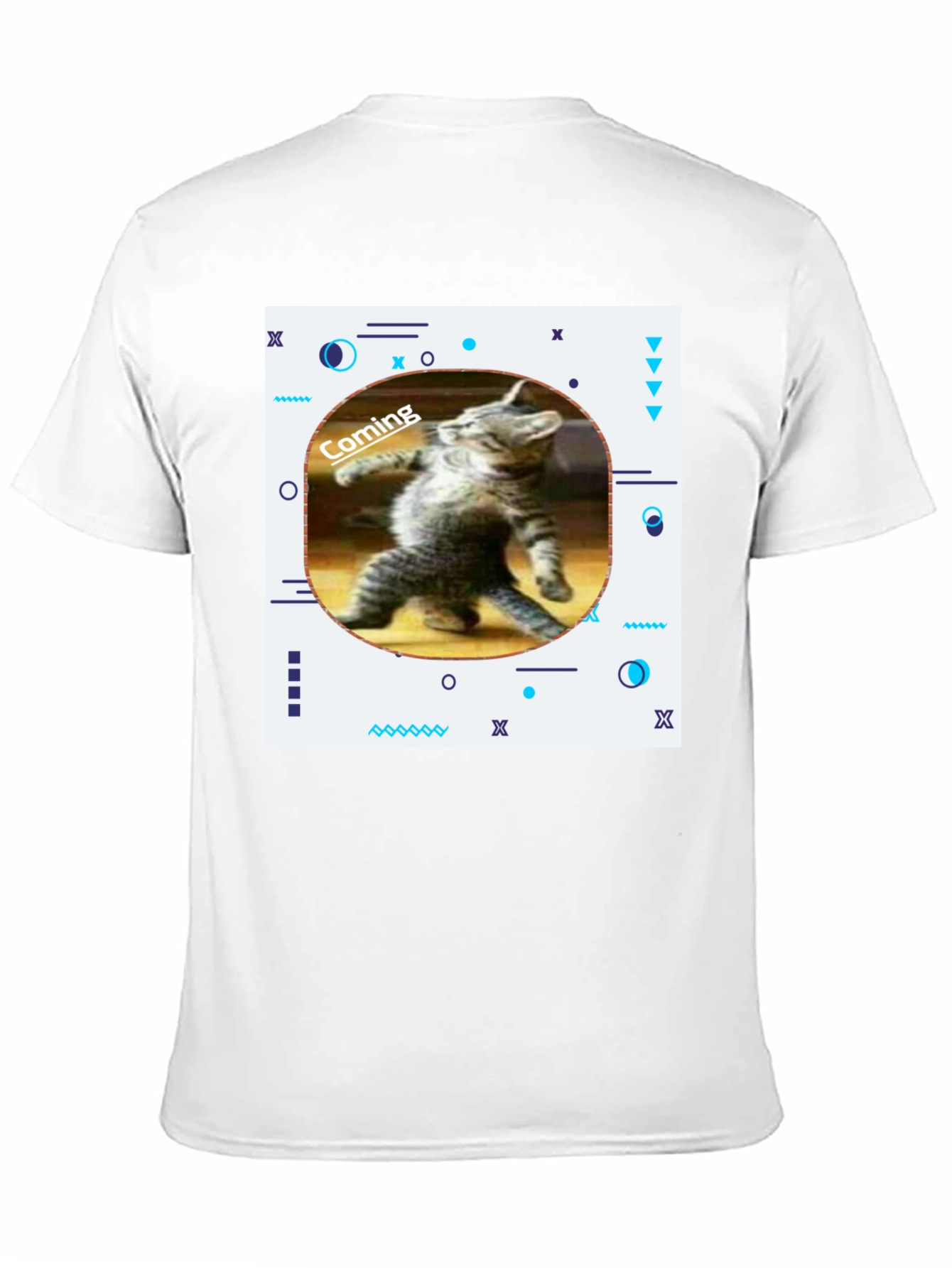 Funny Cat Coming T-Shirt - Black