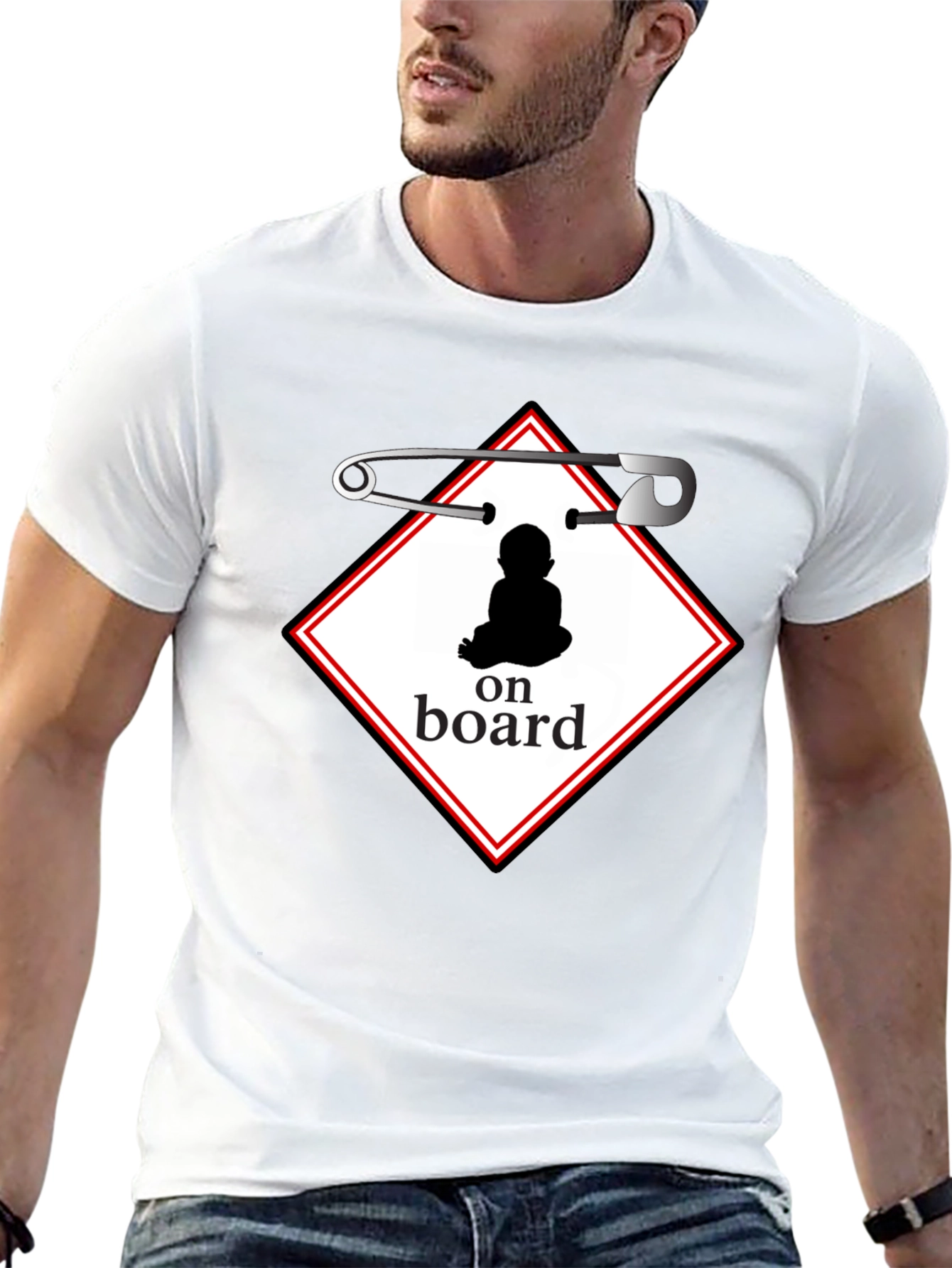Baby On Board Graphic Tee - Black Cotton Shirt