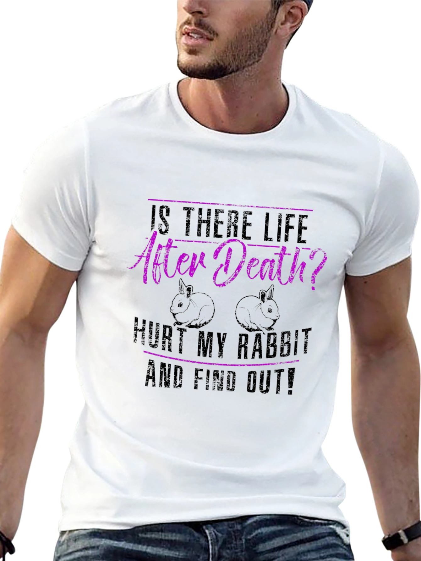 Rabbit Lover T-Shirt: After Death? Hurt My Rabbit!