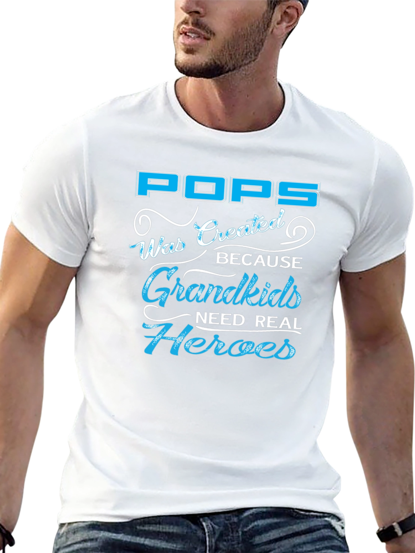 Pops Grandkids Need Real Heroes Graphic T-Shirt