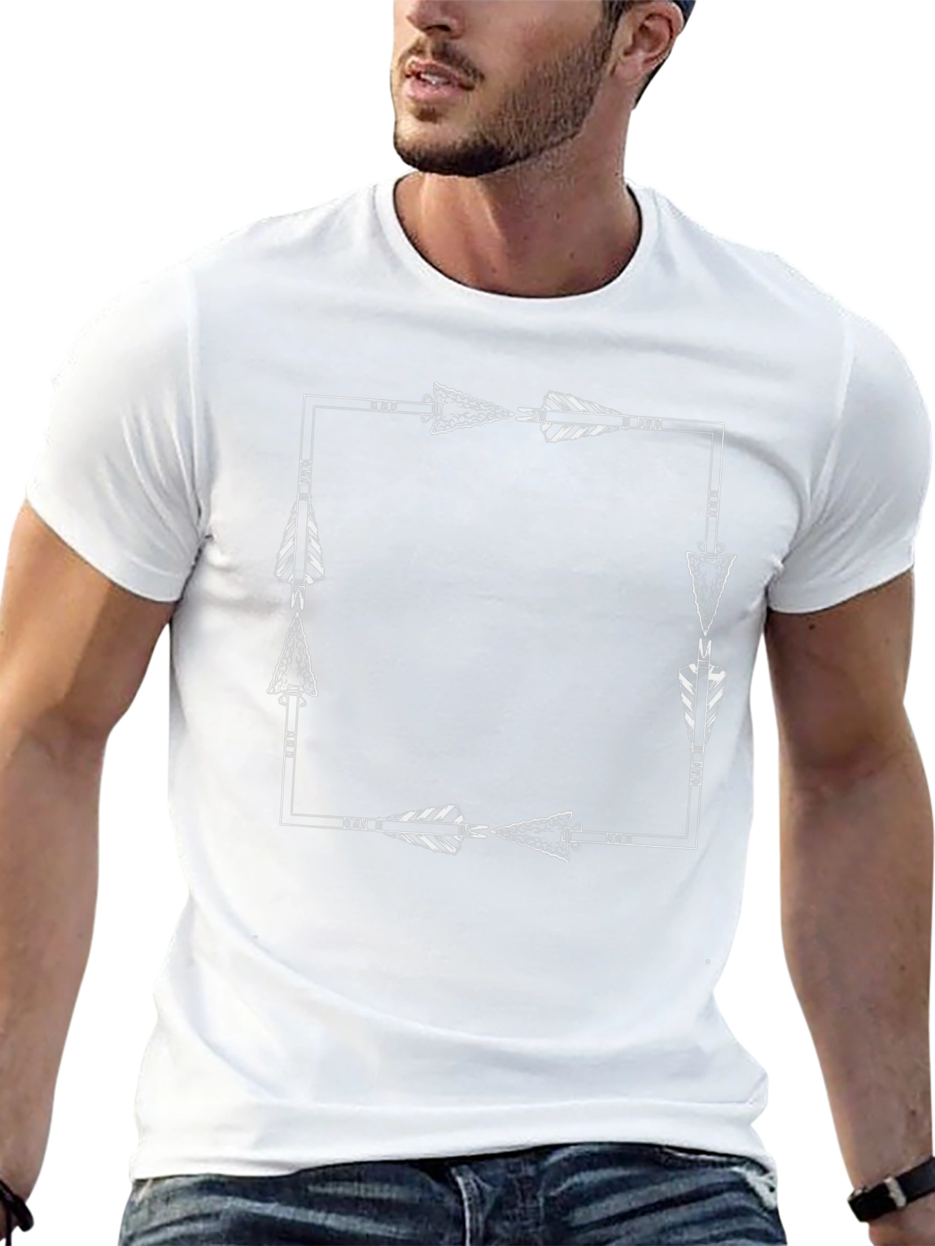 Arrow Frame Graphic Tee - Black Casual Shirt