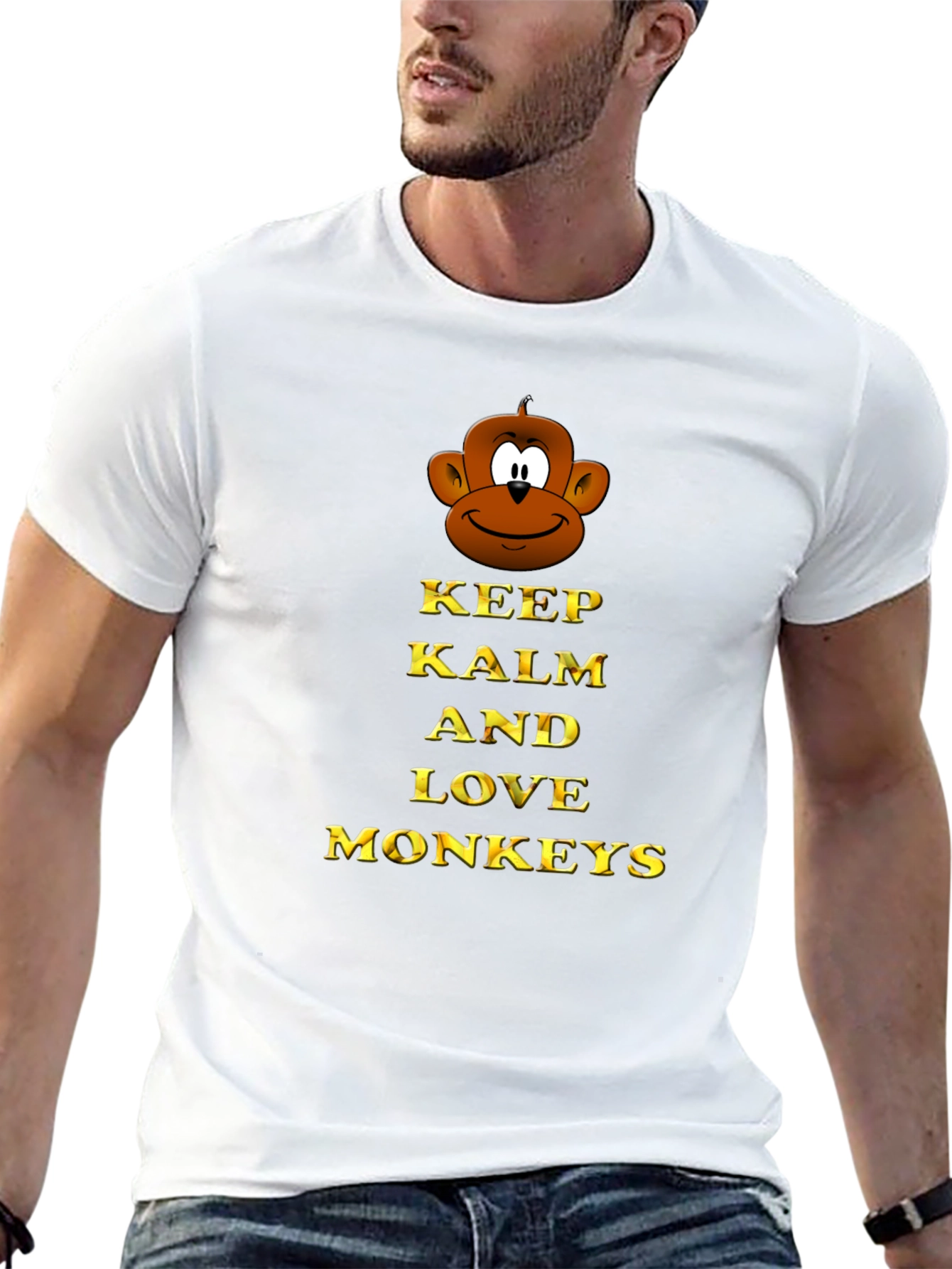 Keep Calm and Love Monkeys Graphic T-Shirt