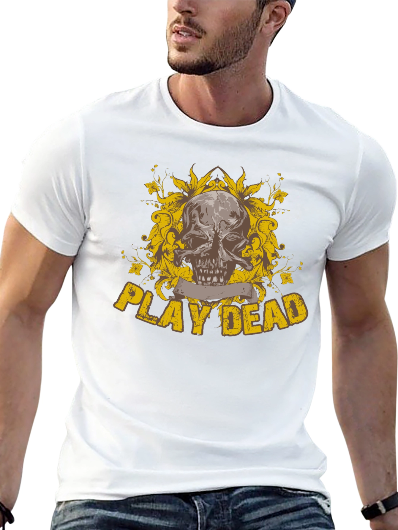 Play Dead Skull Graphic Black T-Shirt