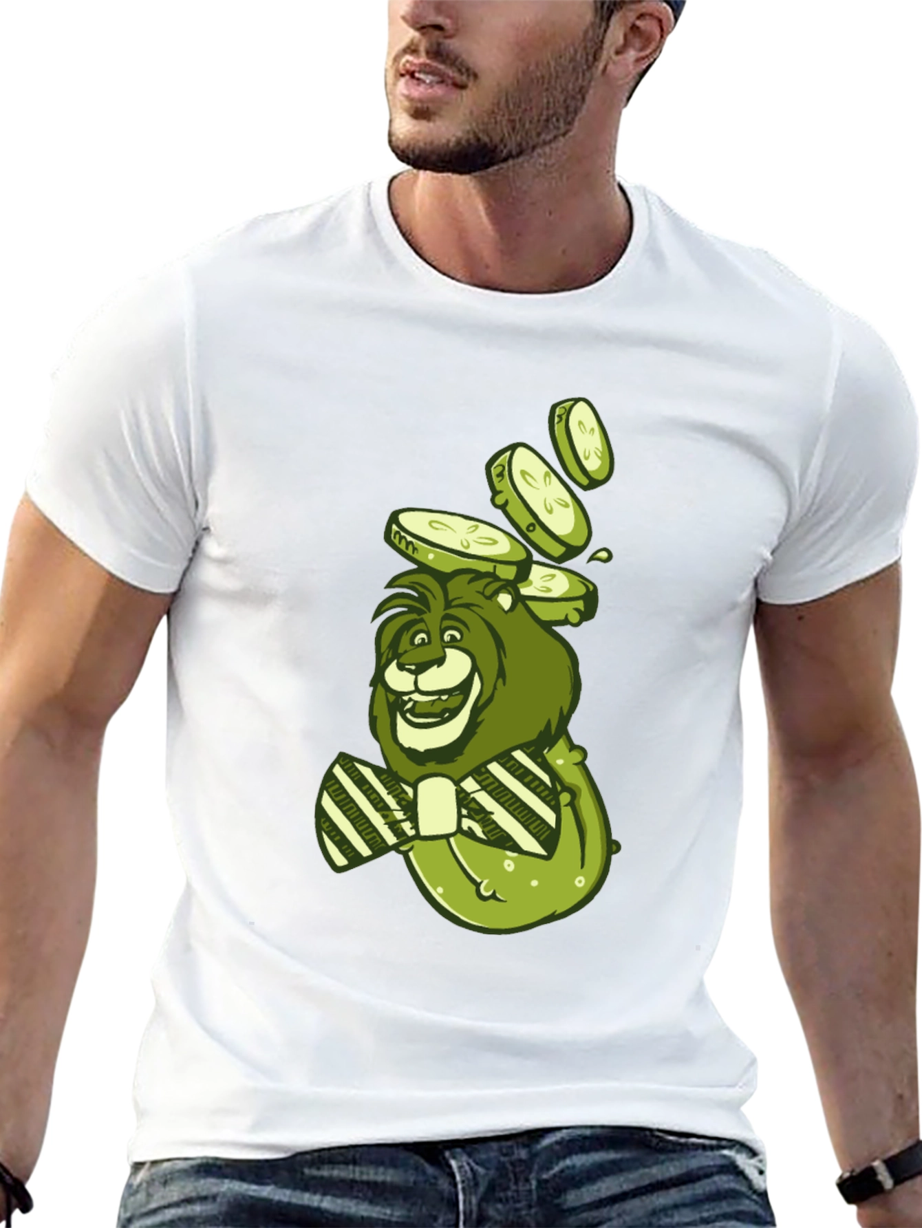 Lion with Cucumbers Graphic Tee