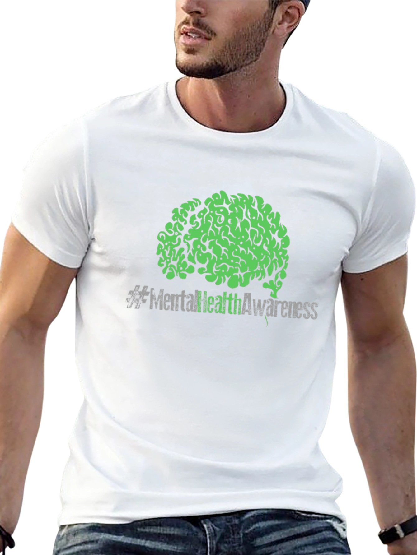 Mental Health Awareness Brain Graphic T-Shirt
