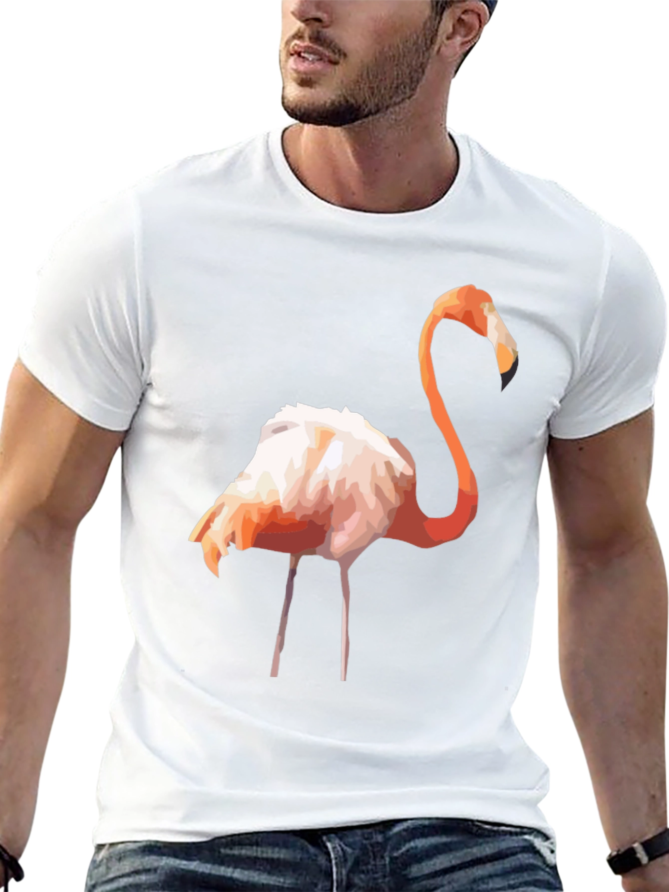 Geometric Flamingo Graphic Tee