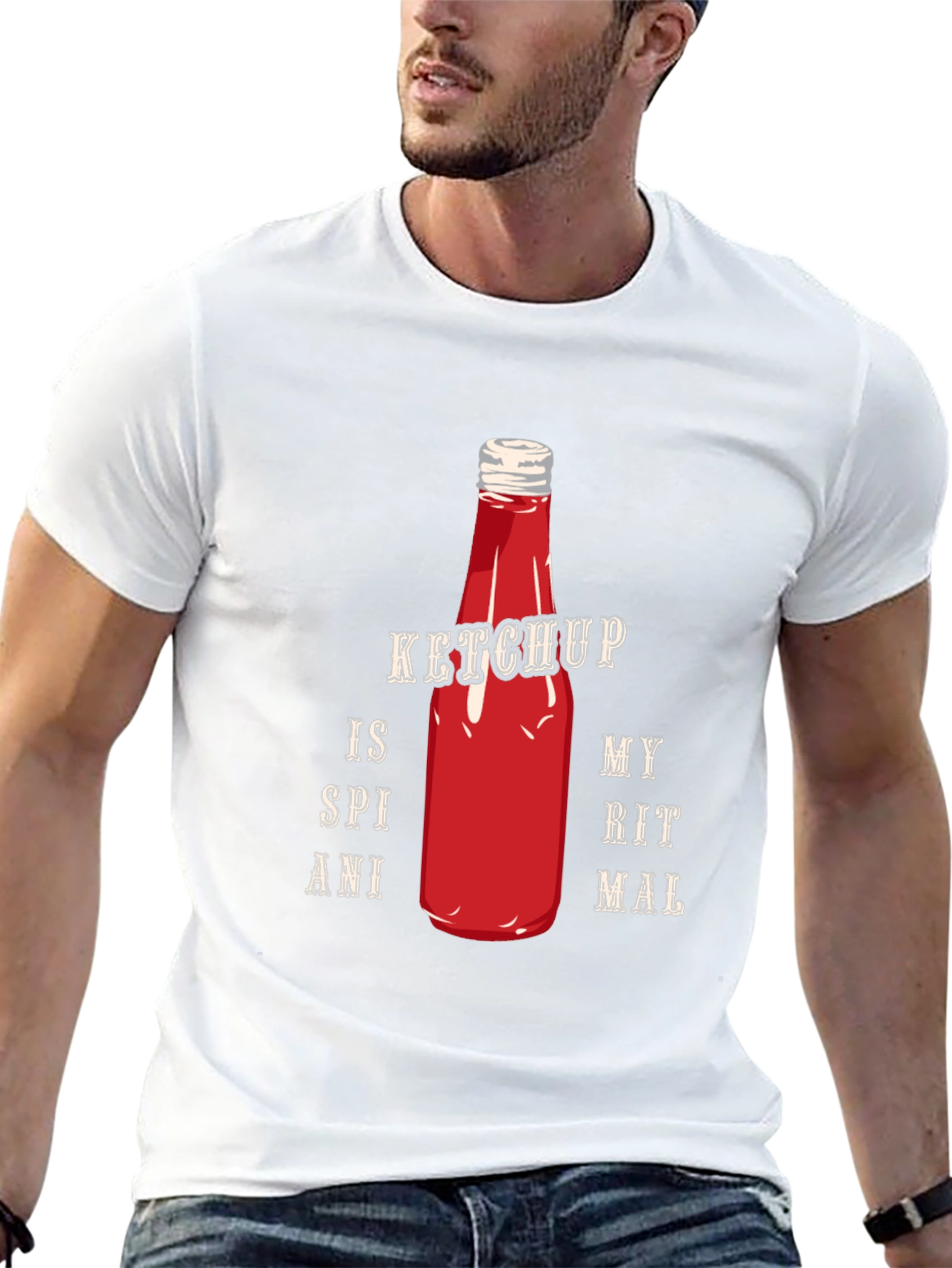 Ketchup Spiritual Animal Graphic Tee - Casual Black T-Shirt