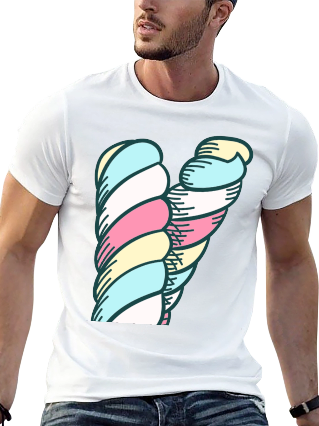 Marshmallow Twist Graphic Tee - Unique Design!