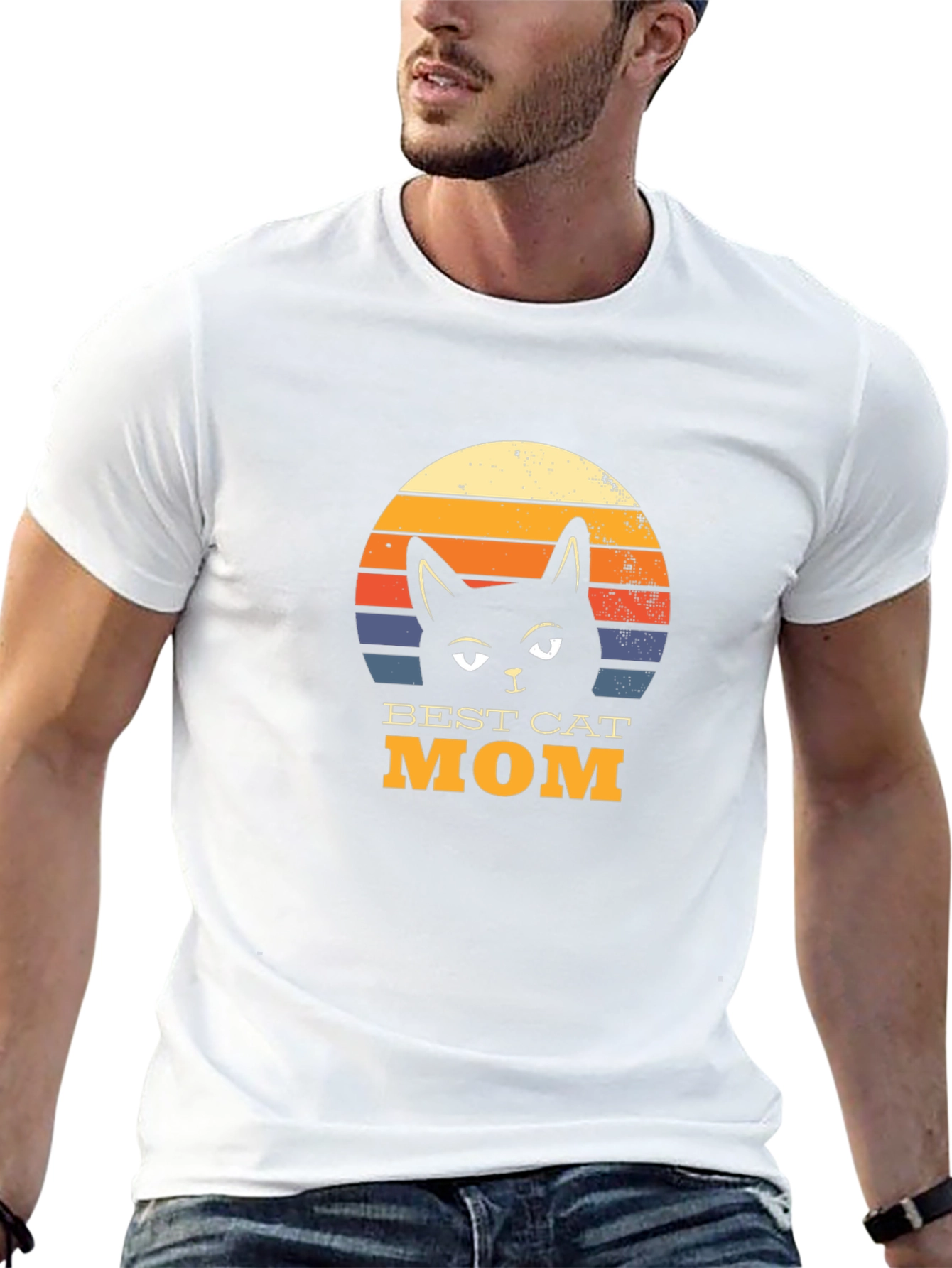 Best Cat Mom T-Shirt - Retro Style