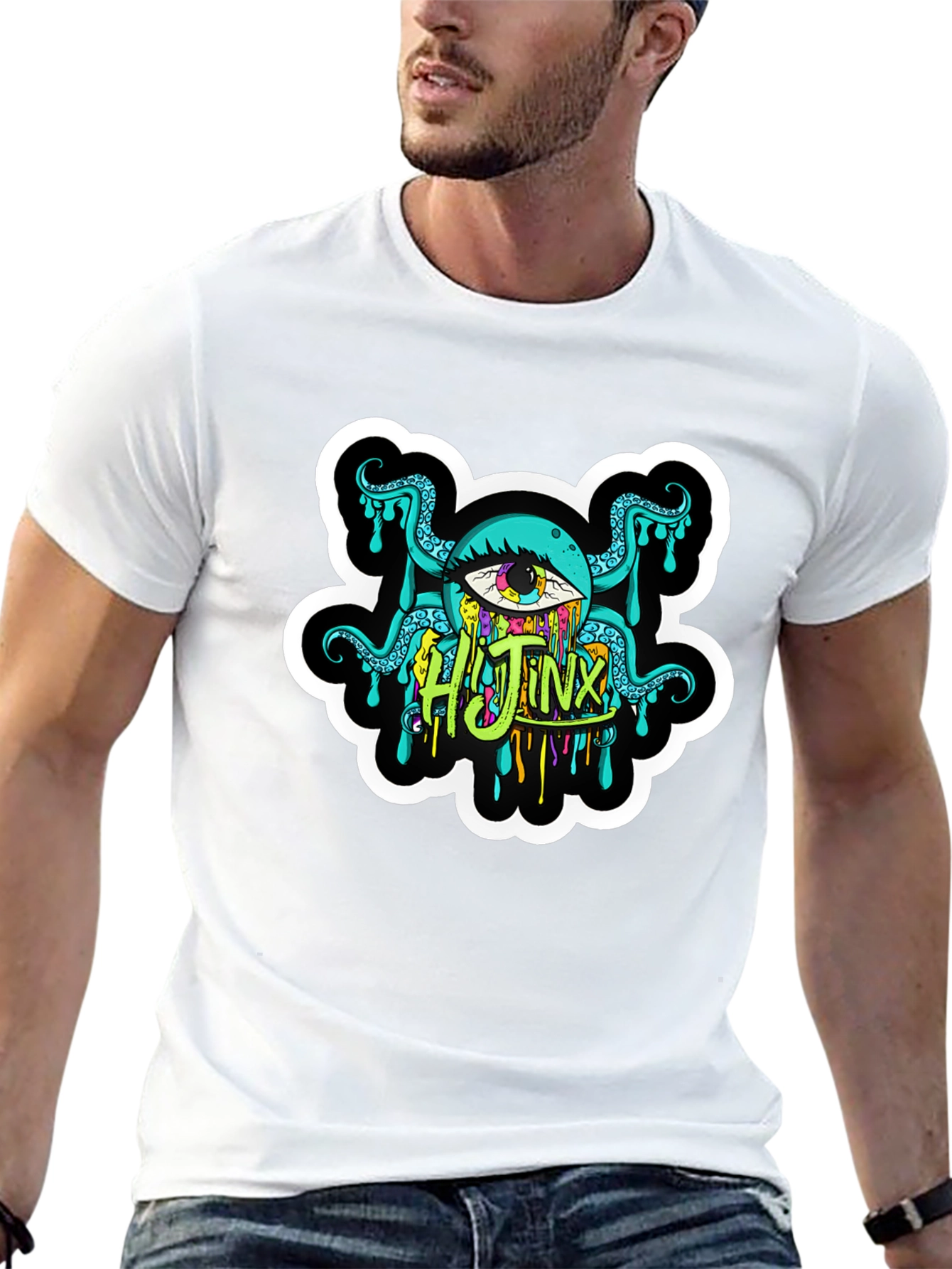 Mens Black Hijinx Graphic Tee - Unique Design