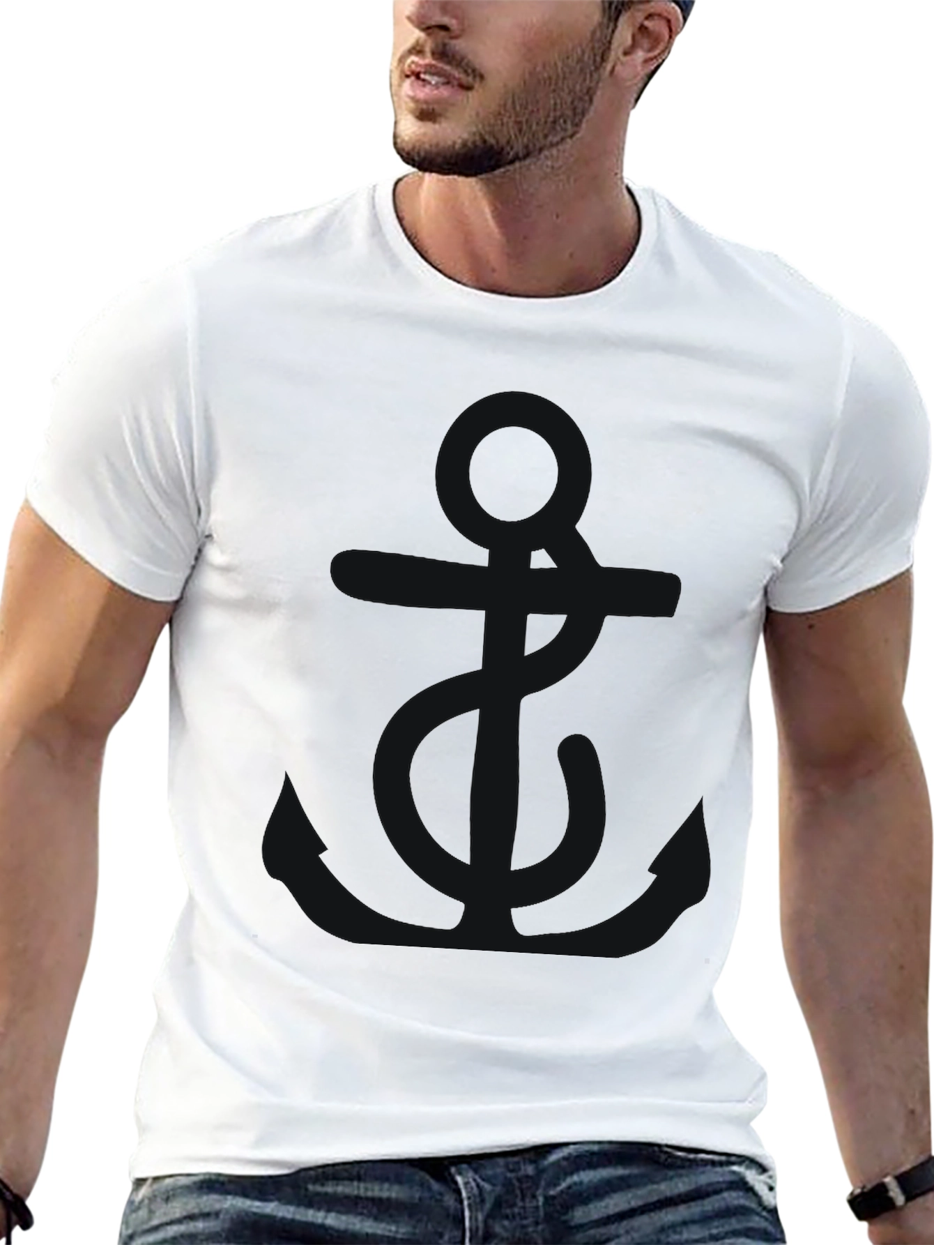 Mens Classic Black Crew Neck T-Shirt